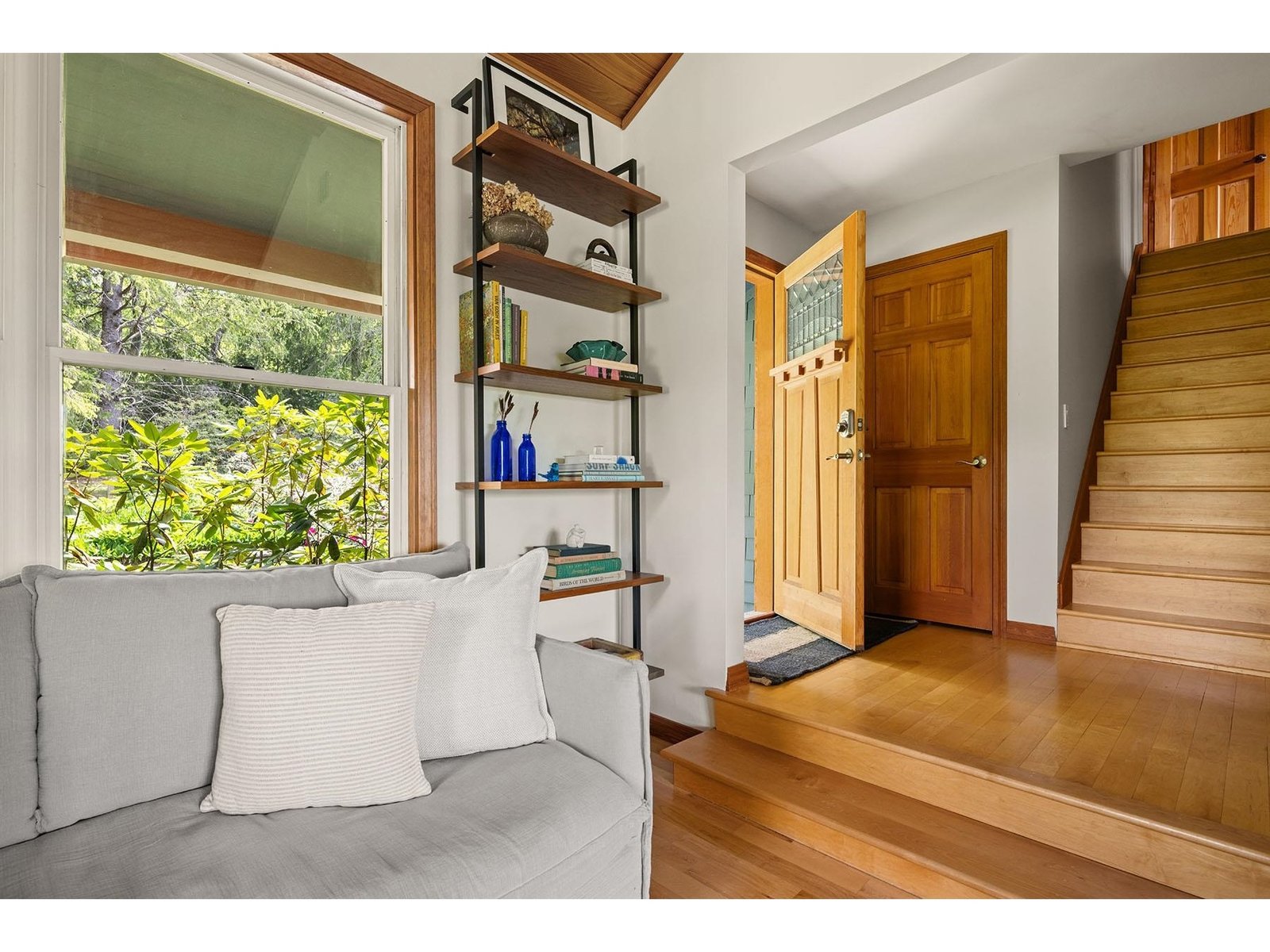Foyer with coat closet upon entering the home