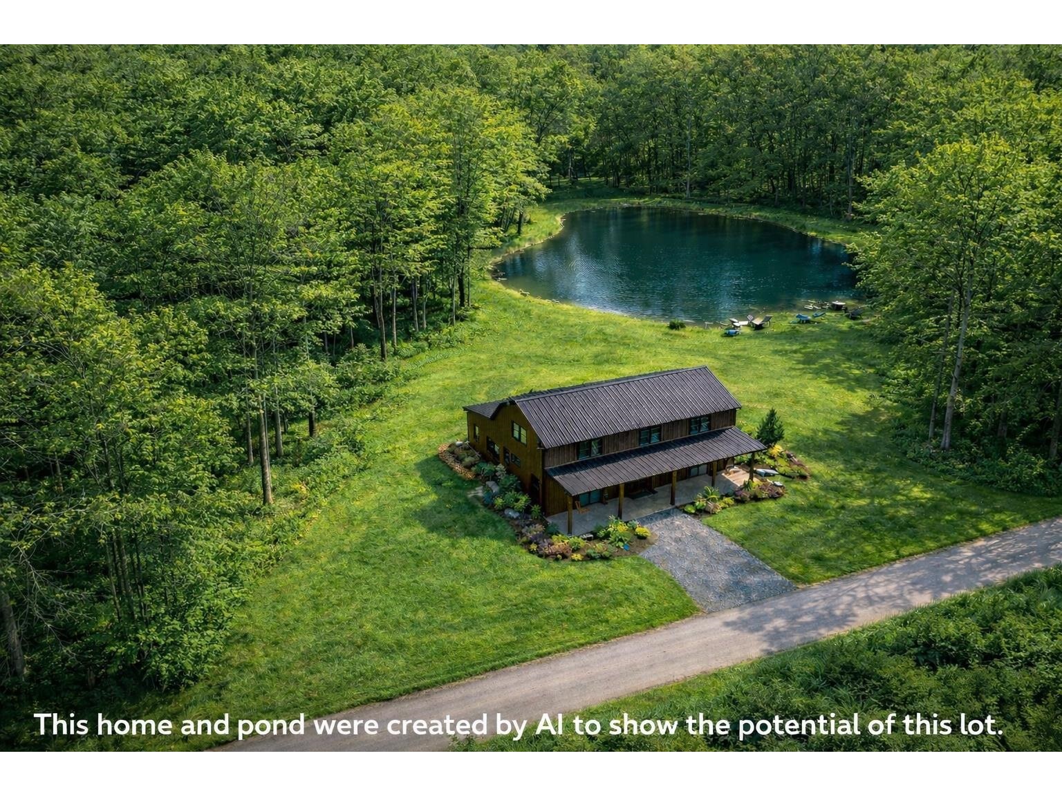 AI Enhanced photo to show potential of lot