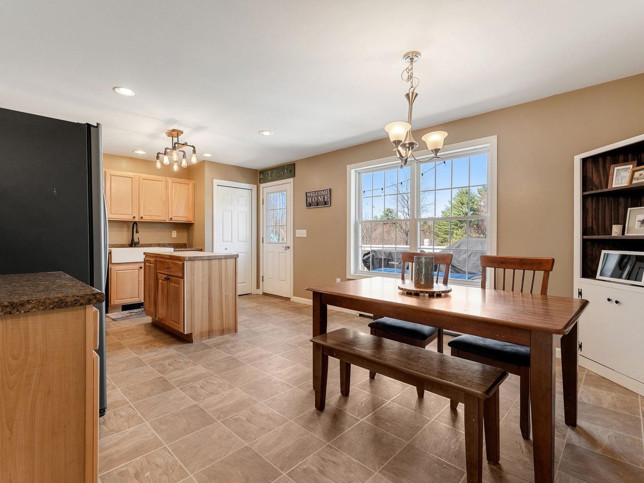 Kitchen with window and views