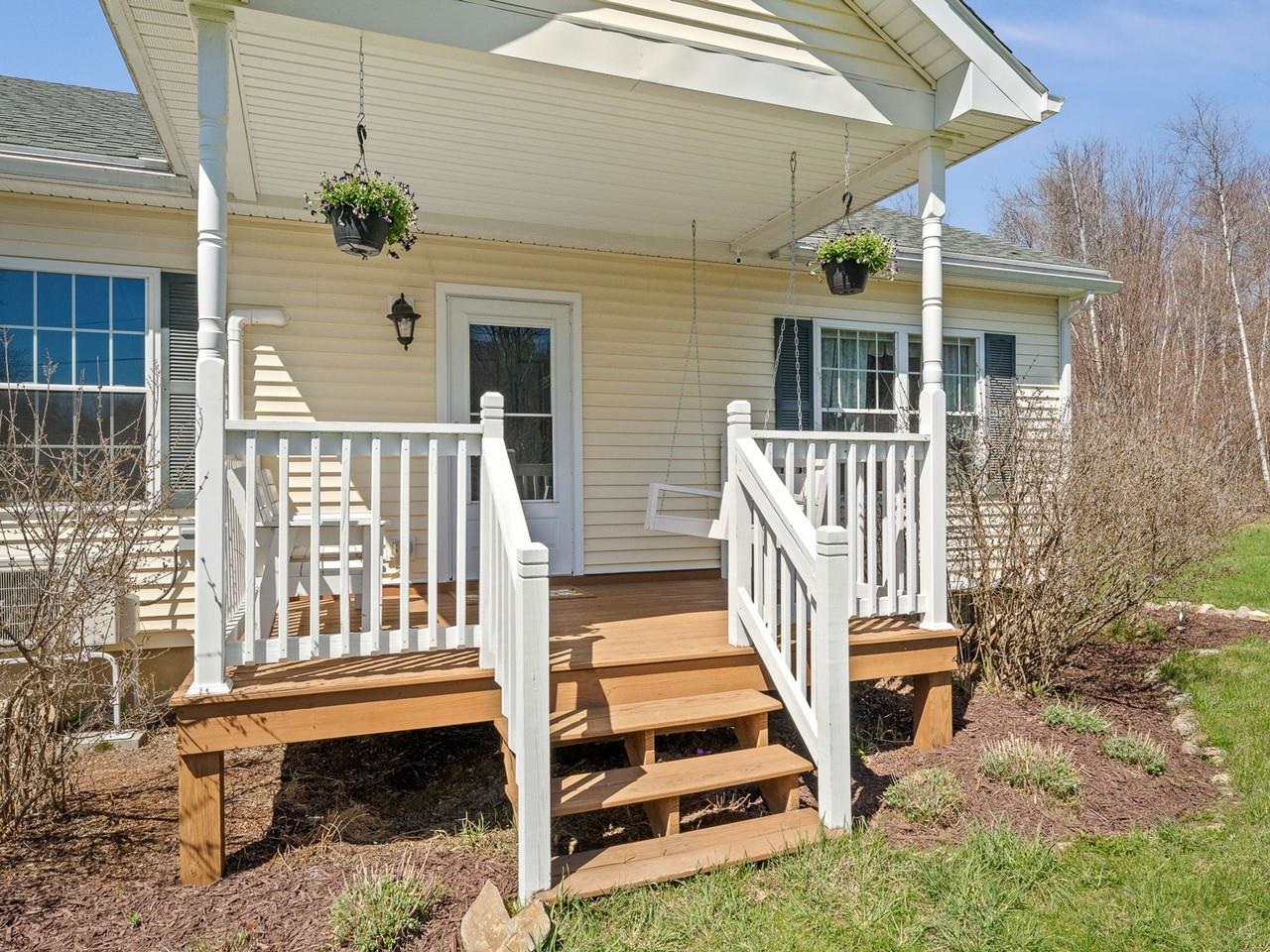 South-facing covered porch