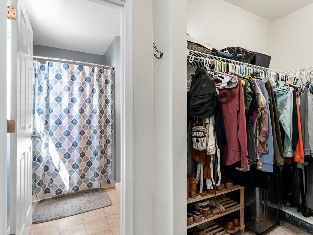 Primary walk-in closet & bath