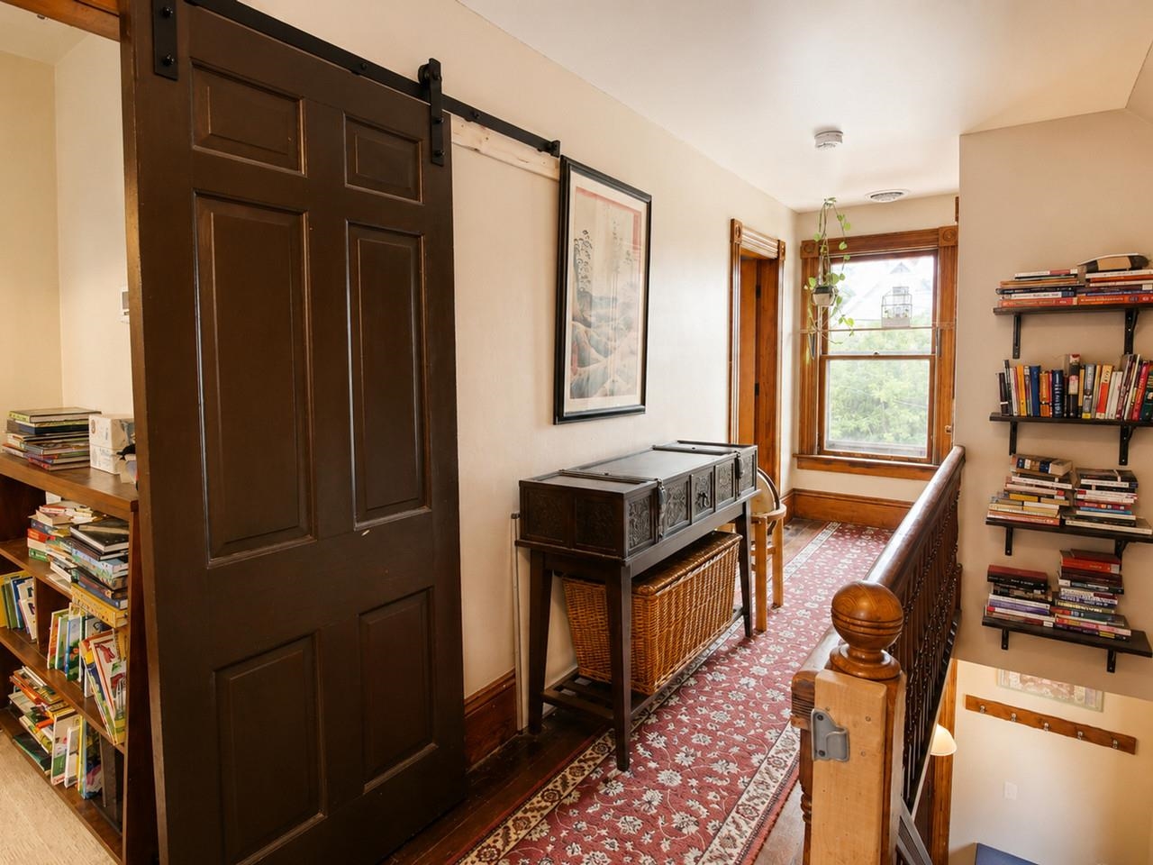 Upstairs Hall with Barn Door
