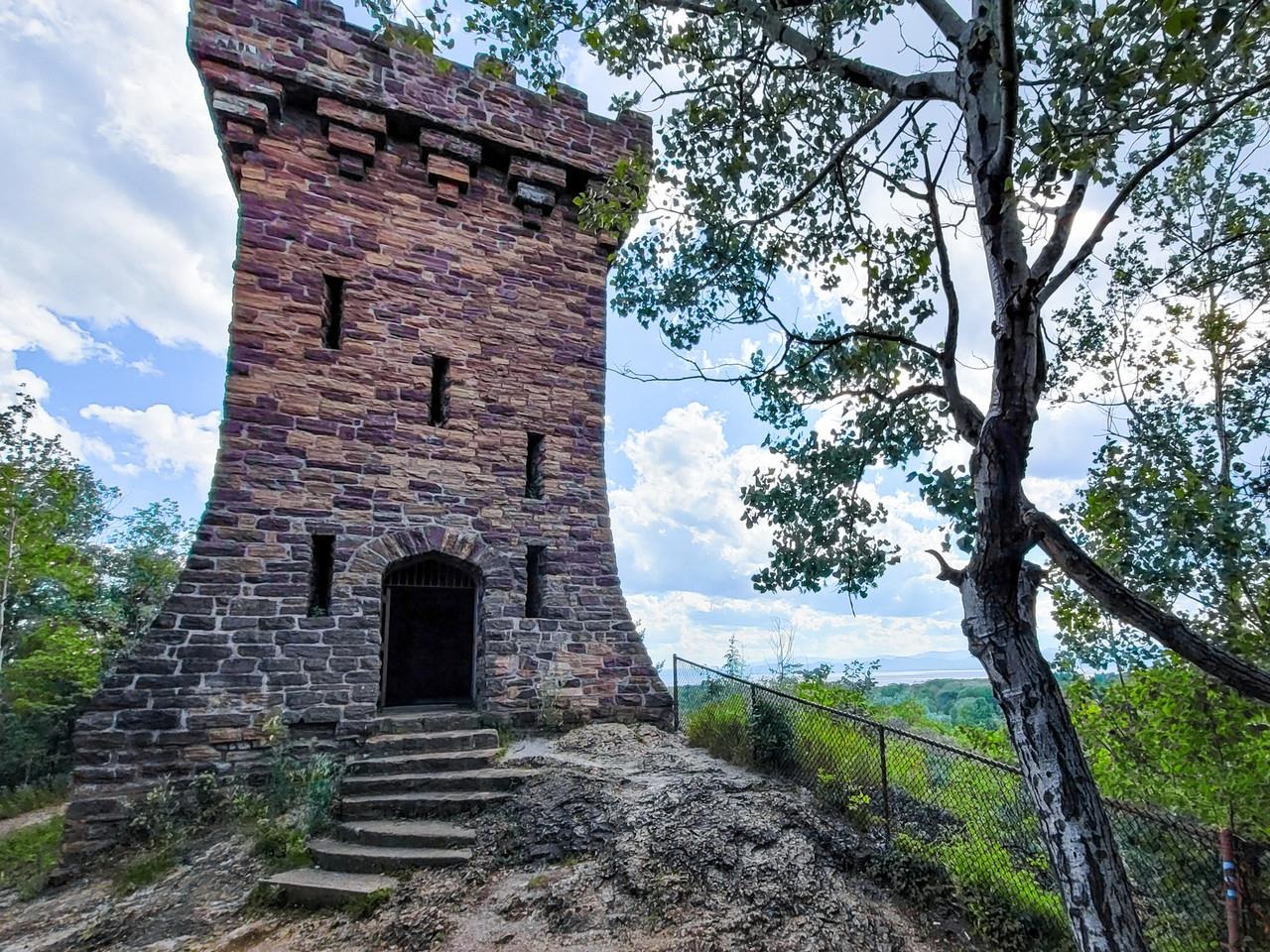 Stone tower with hill views