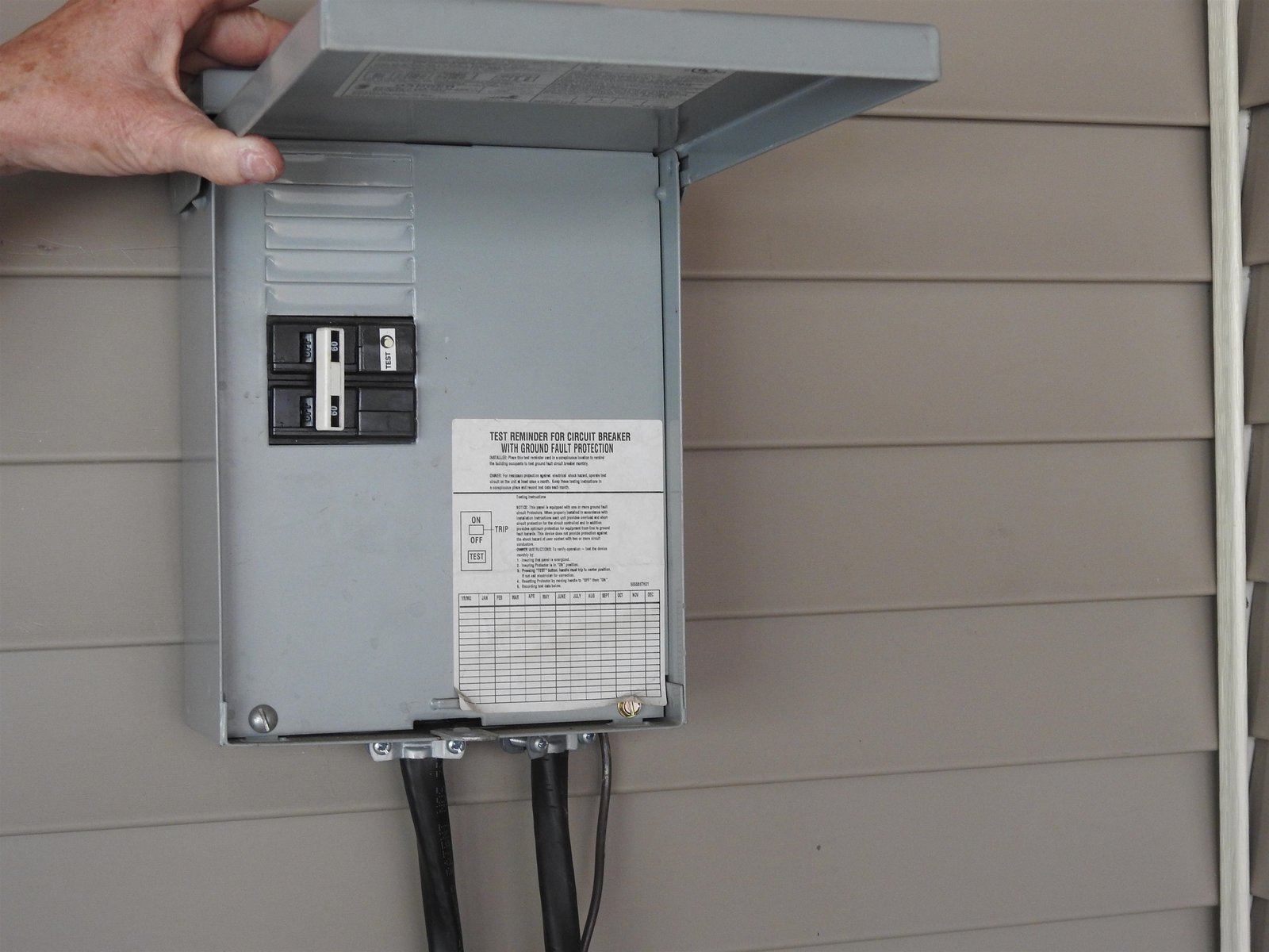 Electrical box for hot tub