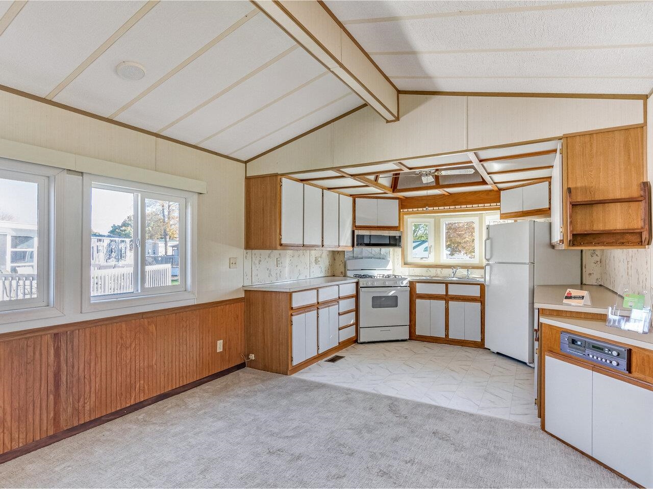 Kitchen open to living room