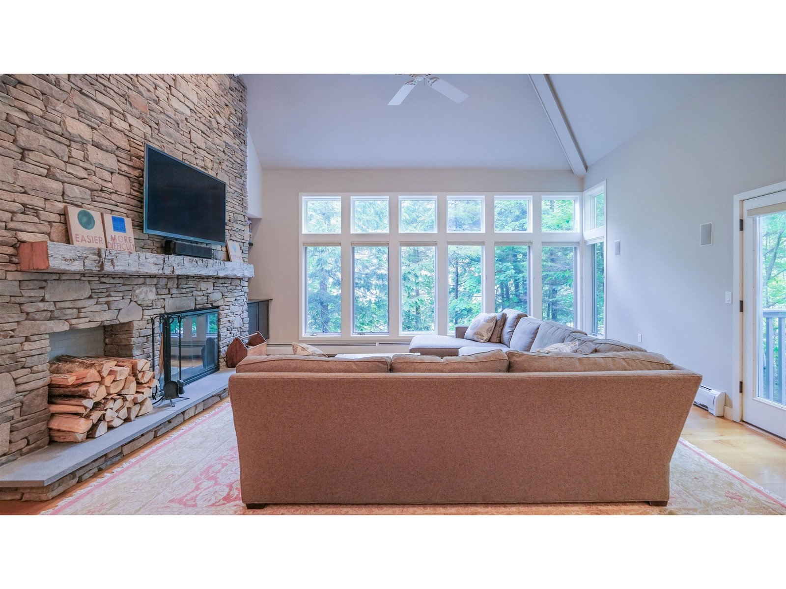 Wood burning fireplace