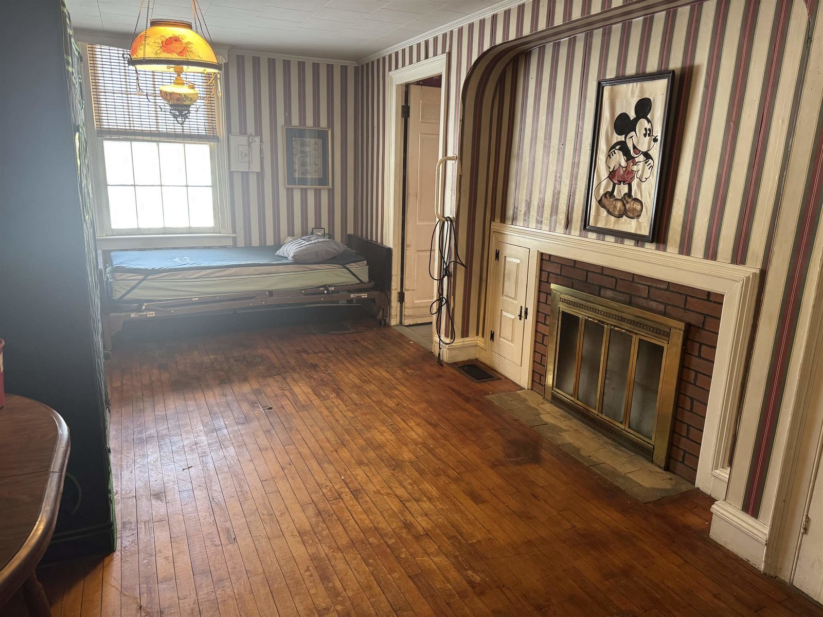 A Study With a Wood Burning Fire Place