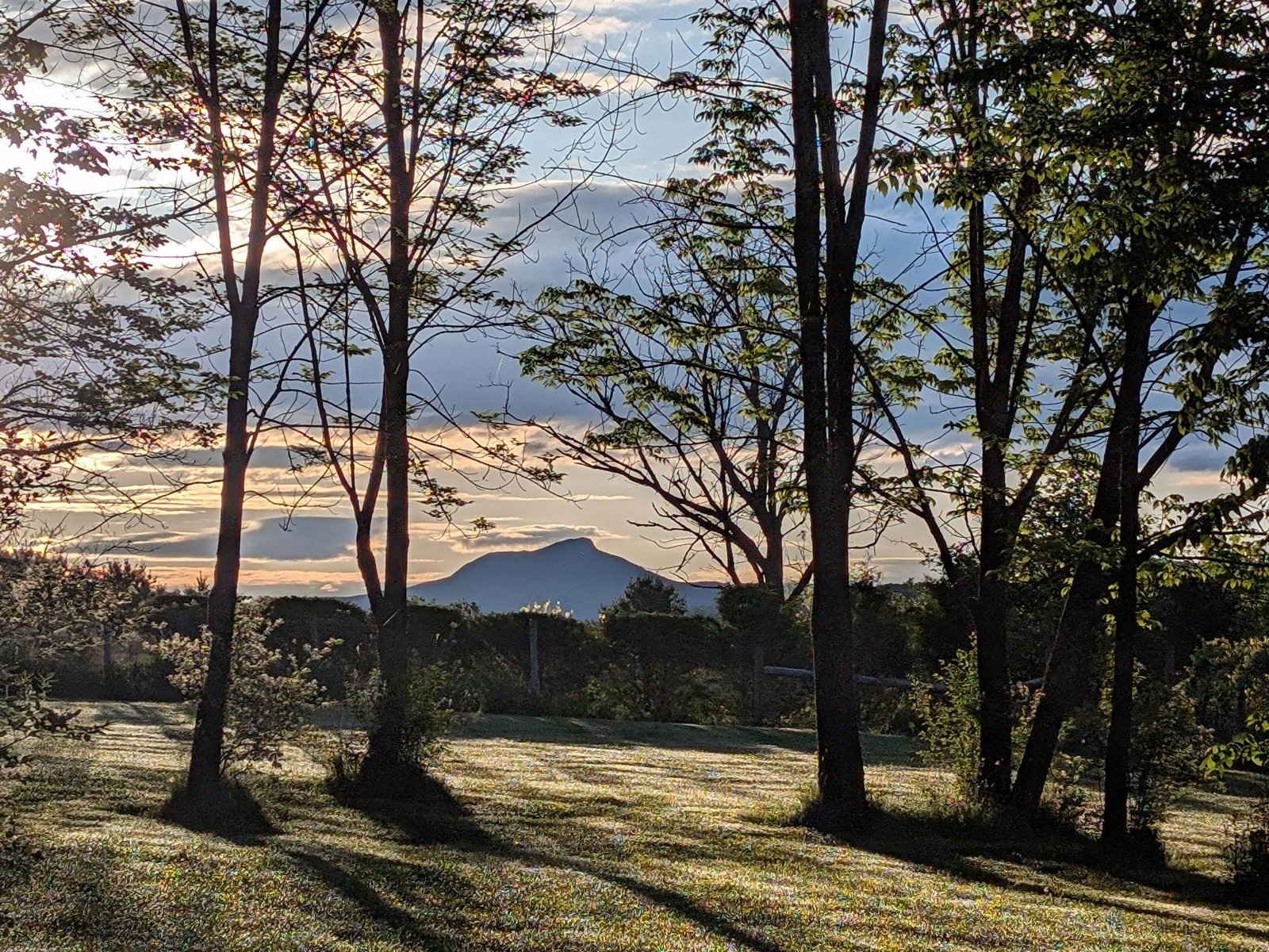 Sunrise and Camel's Hump from the lower yard