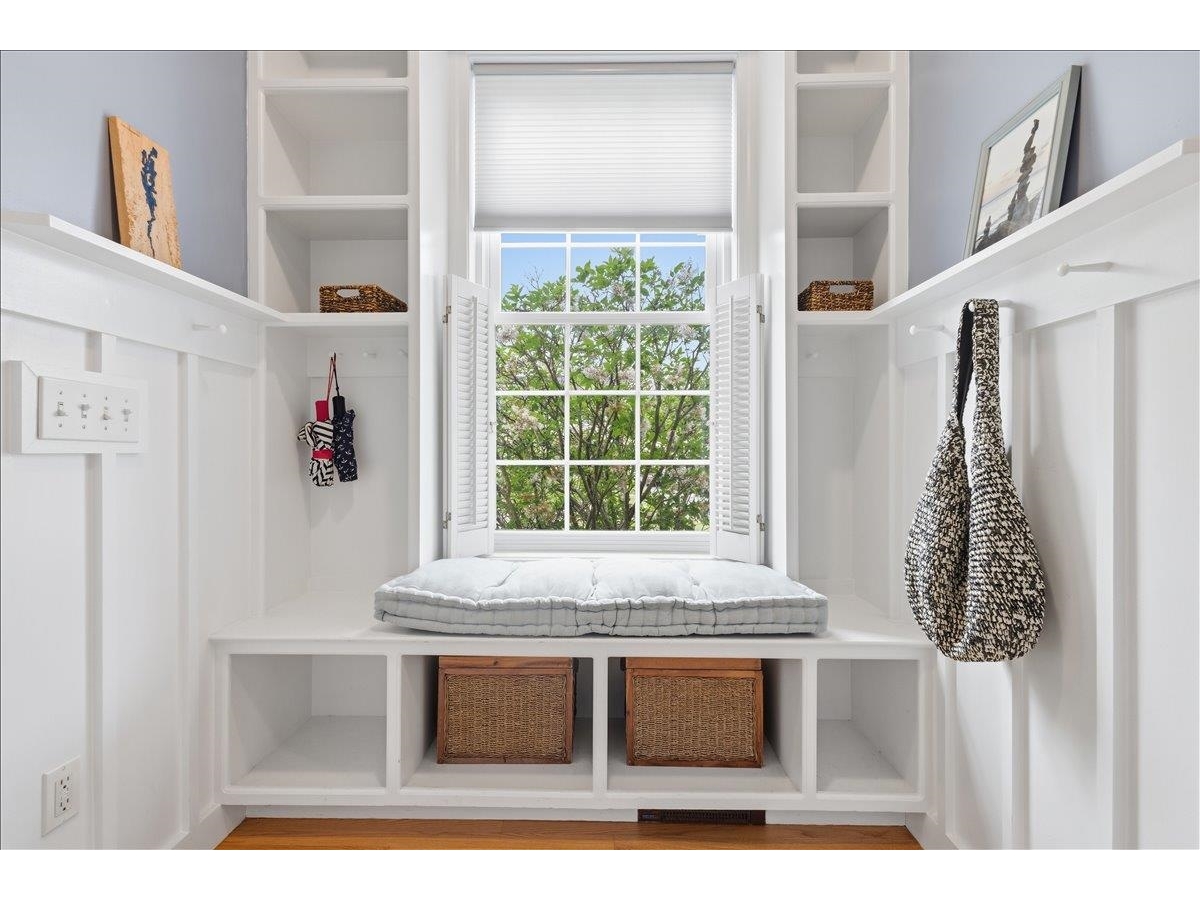 Charming entrance from 2-car garage