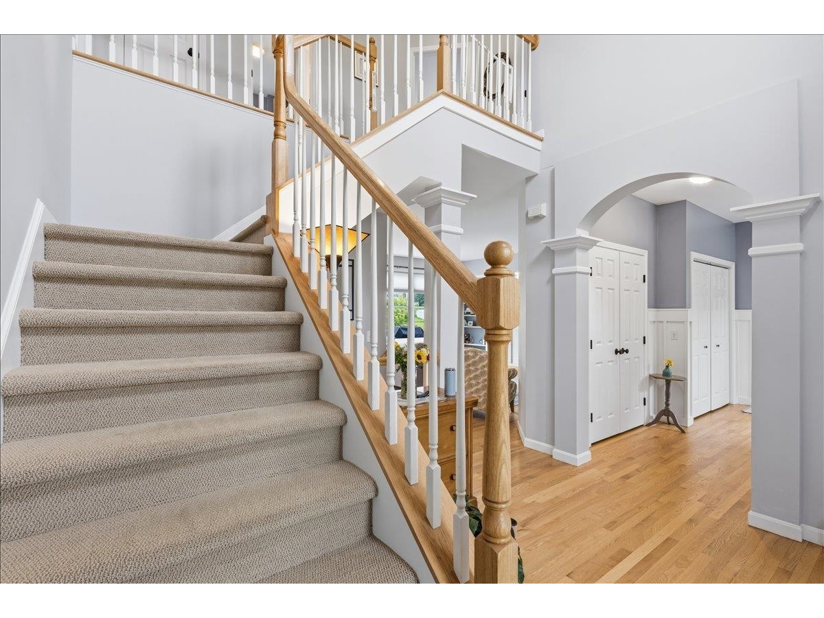 Turned staircase adds elegance and charm