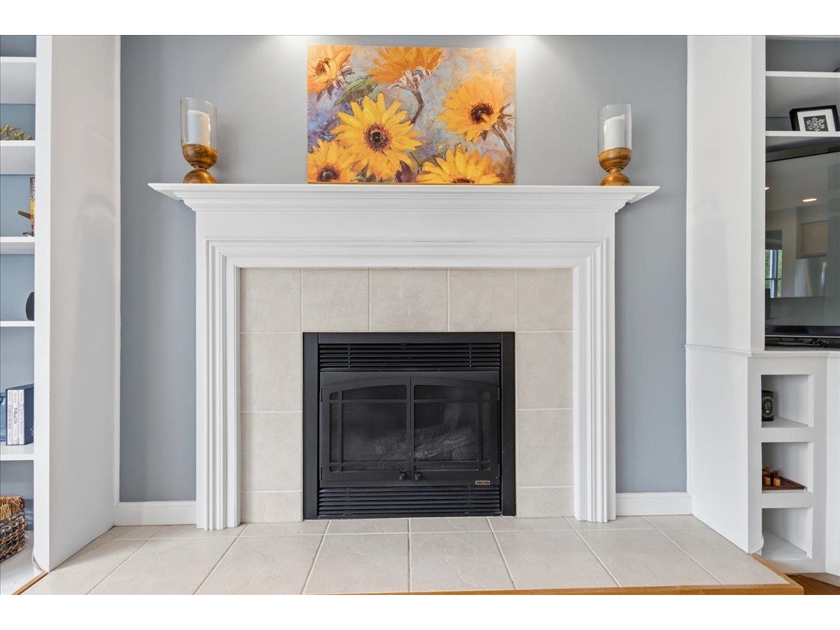 Beautiful fireplace adds ambiance