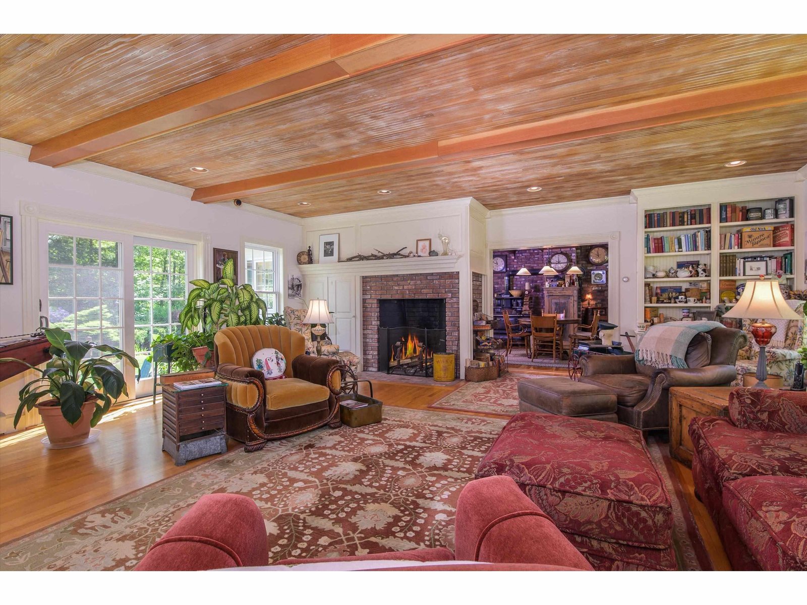 One of the Rumford fireplaces in the solarium