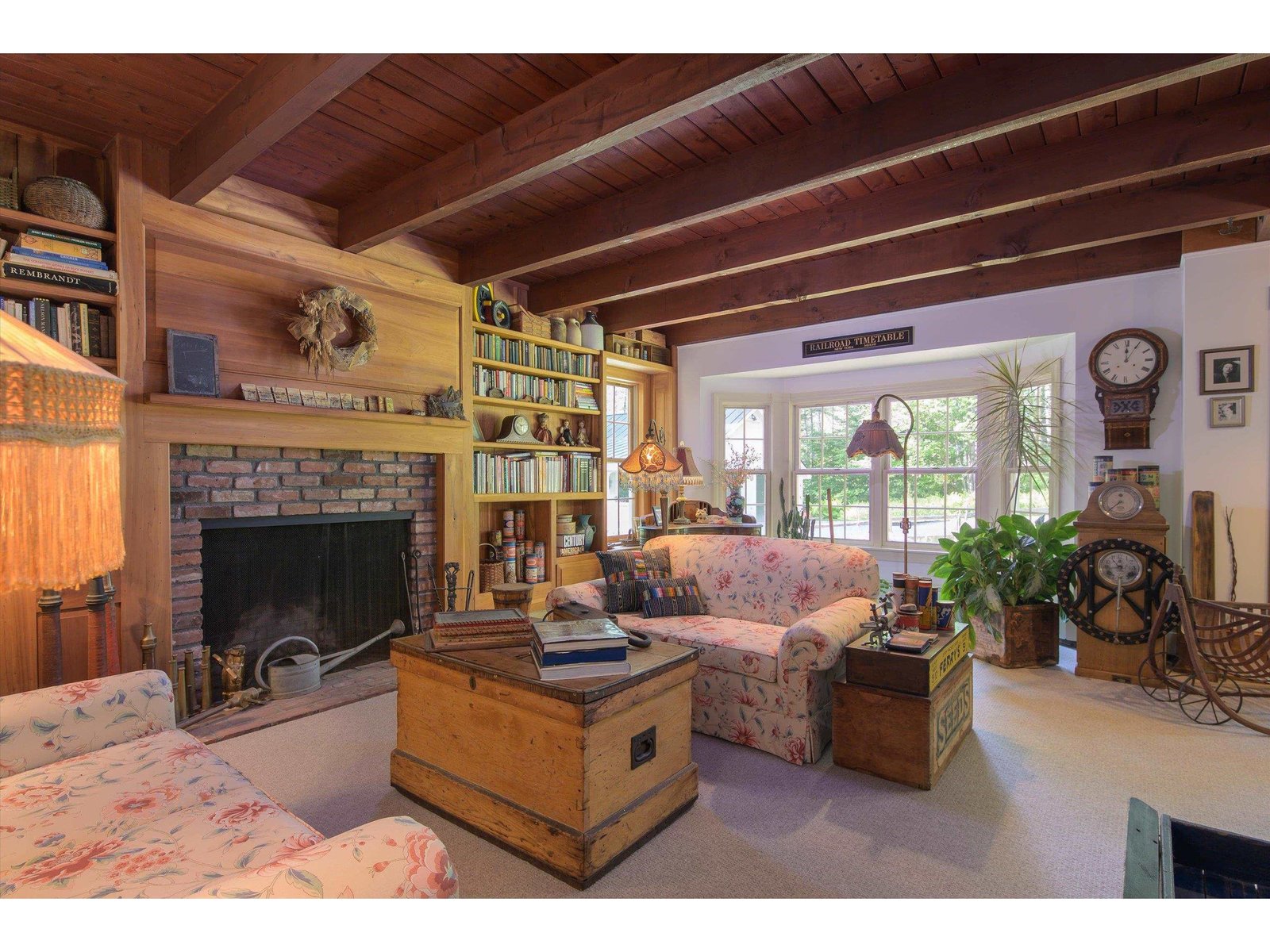 Rumford fireplace in the living room