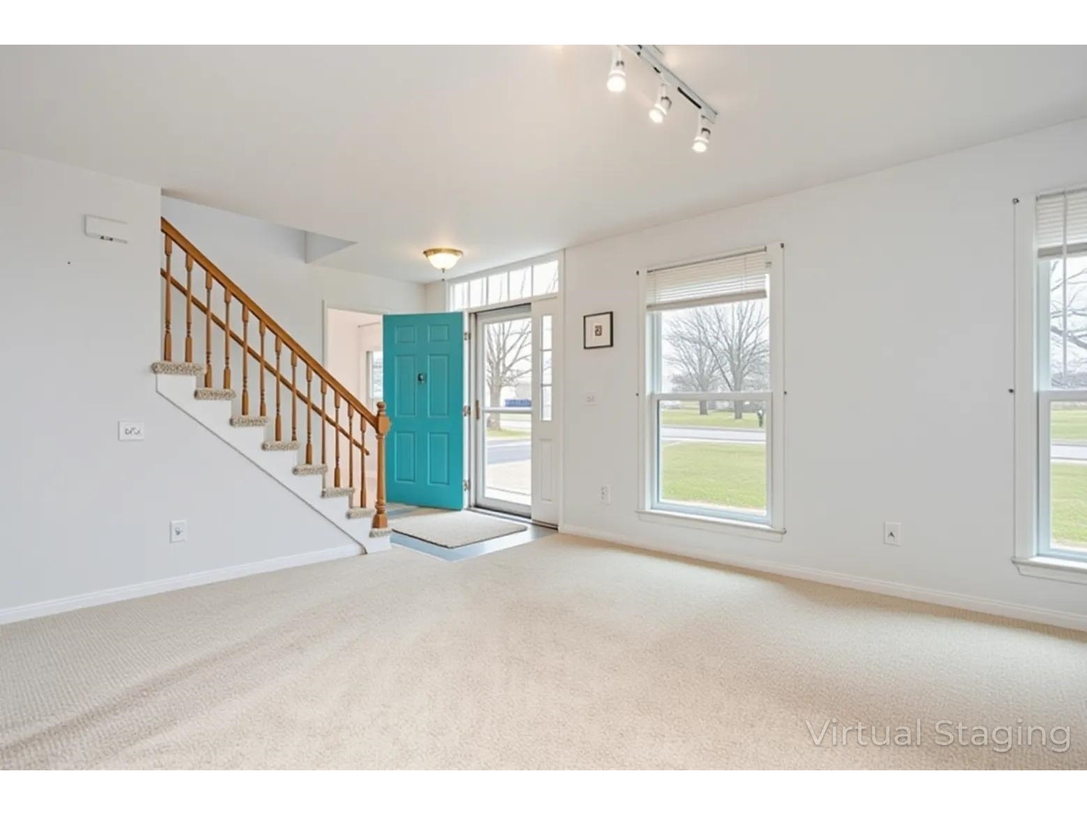 Living Room Toward Front Door Virtually Empty