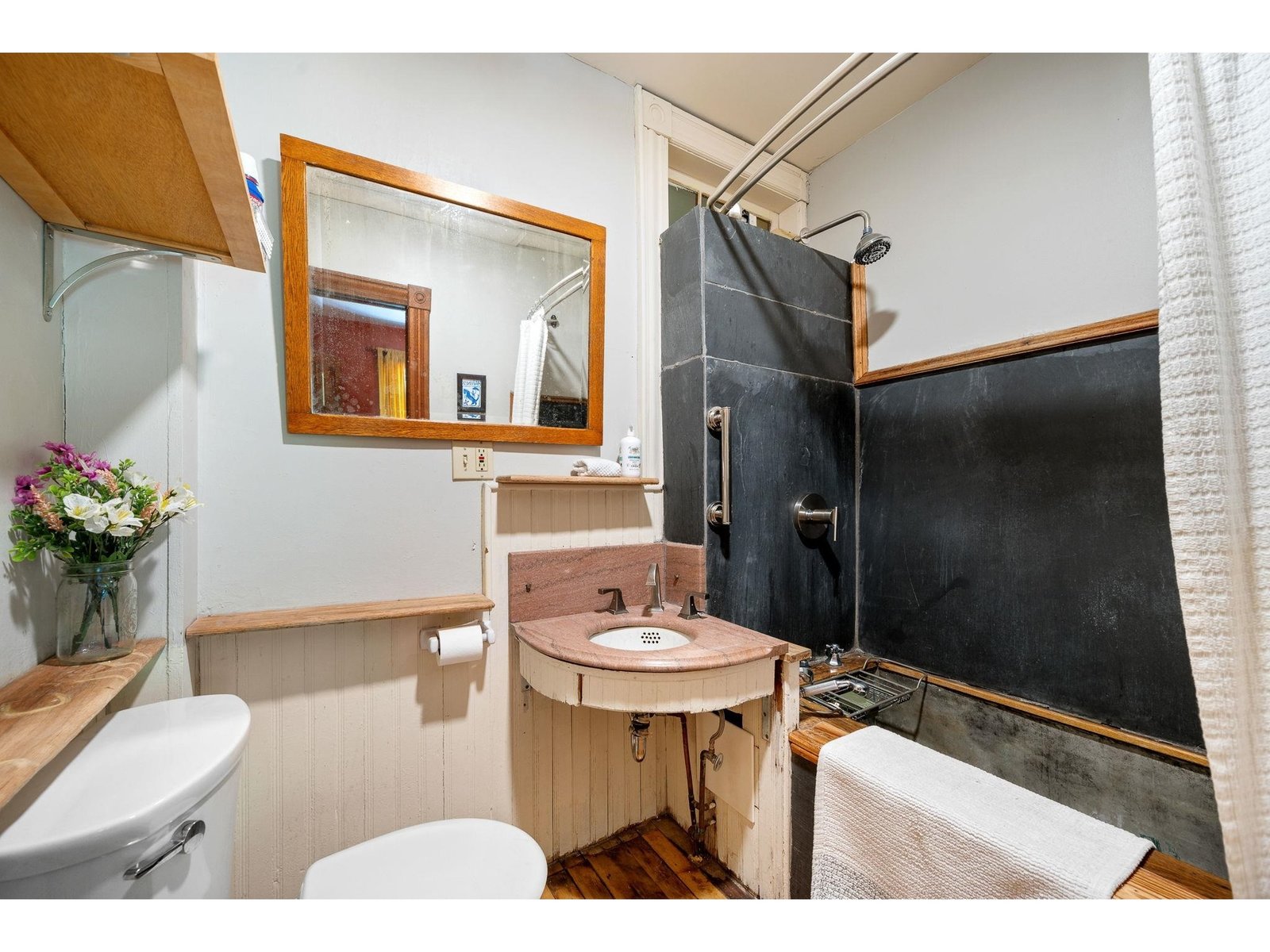 Full bath with antique tub