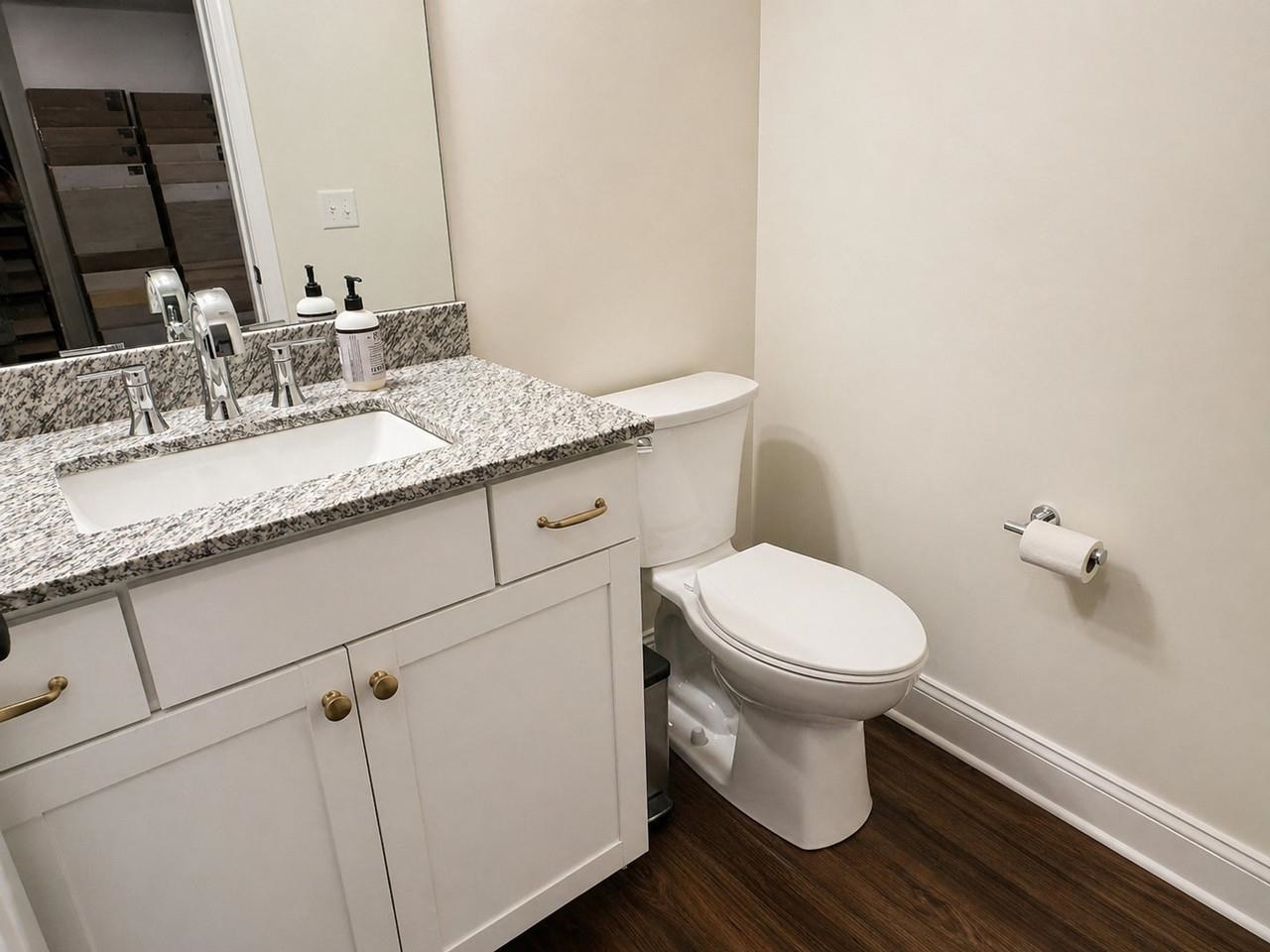 Half Bath in Lower Level