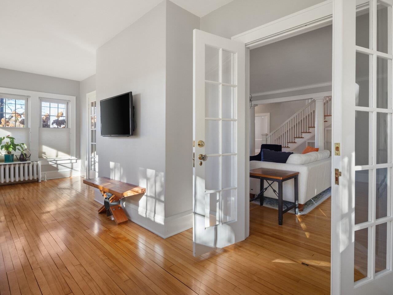 French doors to living room
