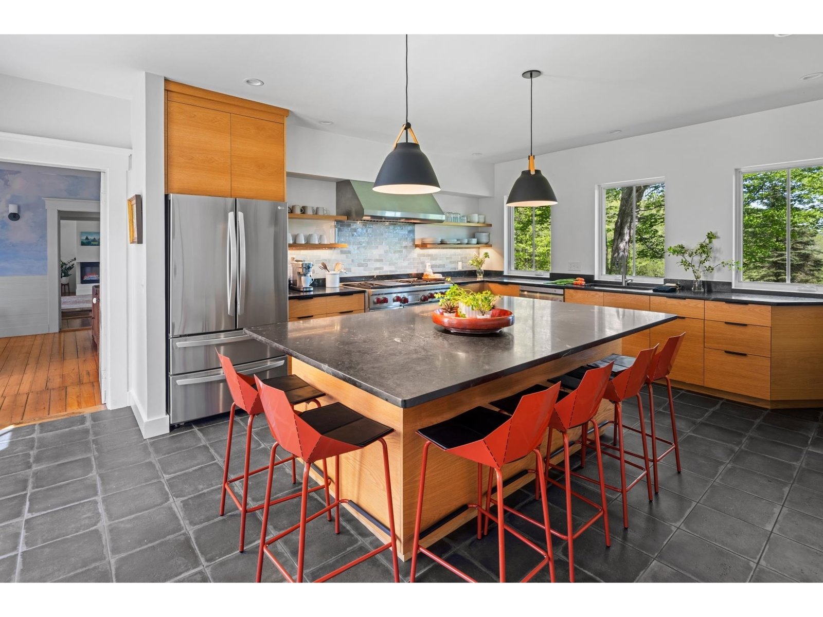 Gourmet kitchen + soapstone countrtops