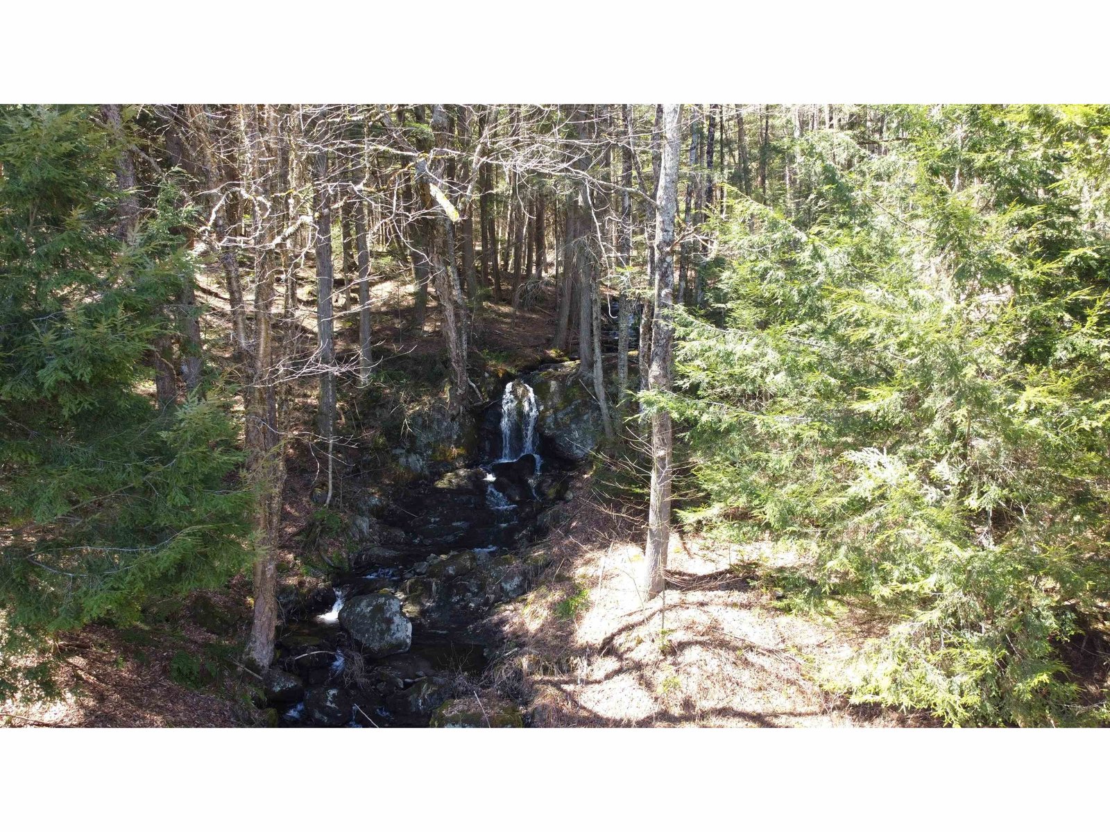 Waterfall, behind the pond