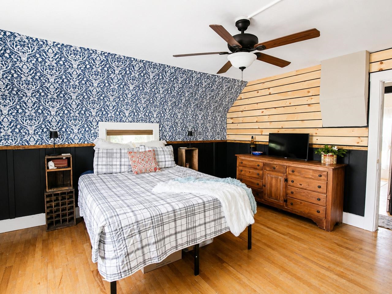 With wood accent walls