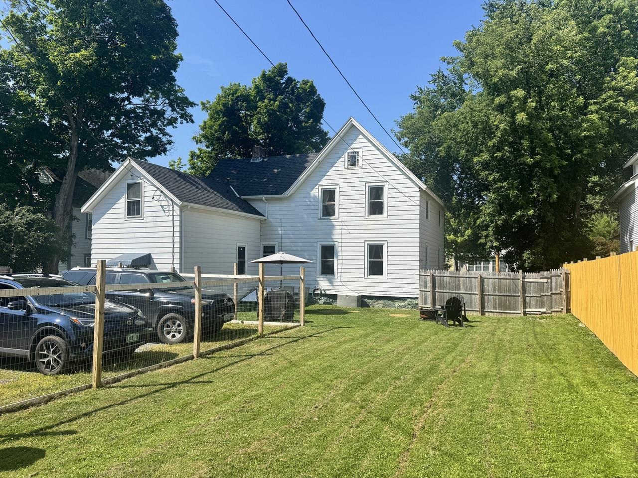 Private yard with wood fencing