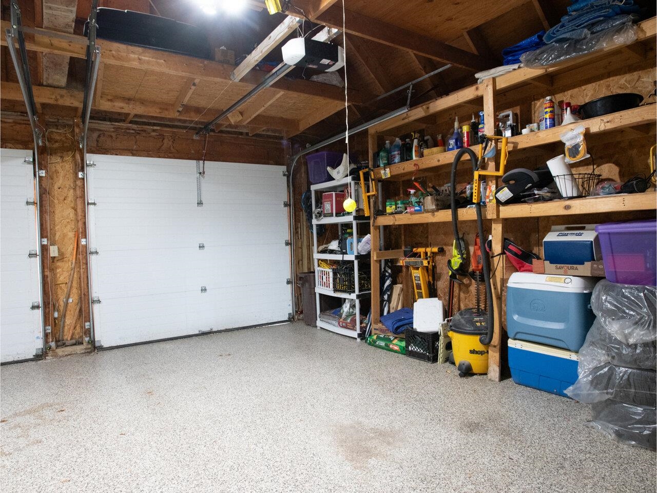 2-Car Garage w/Storage Shelves