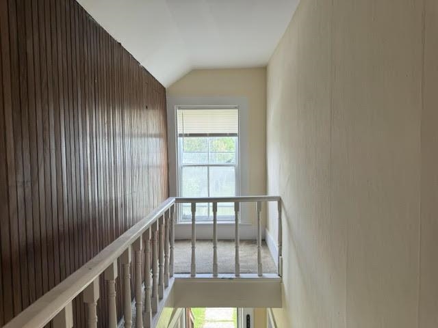 Closets along the wall of the stairs