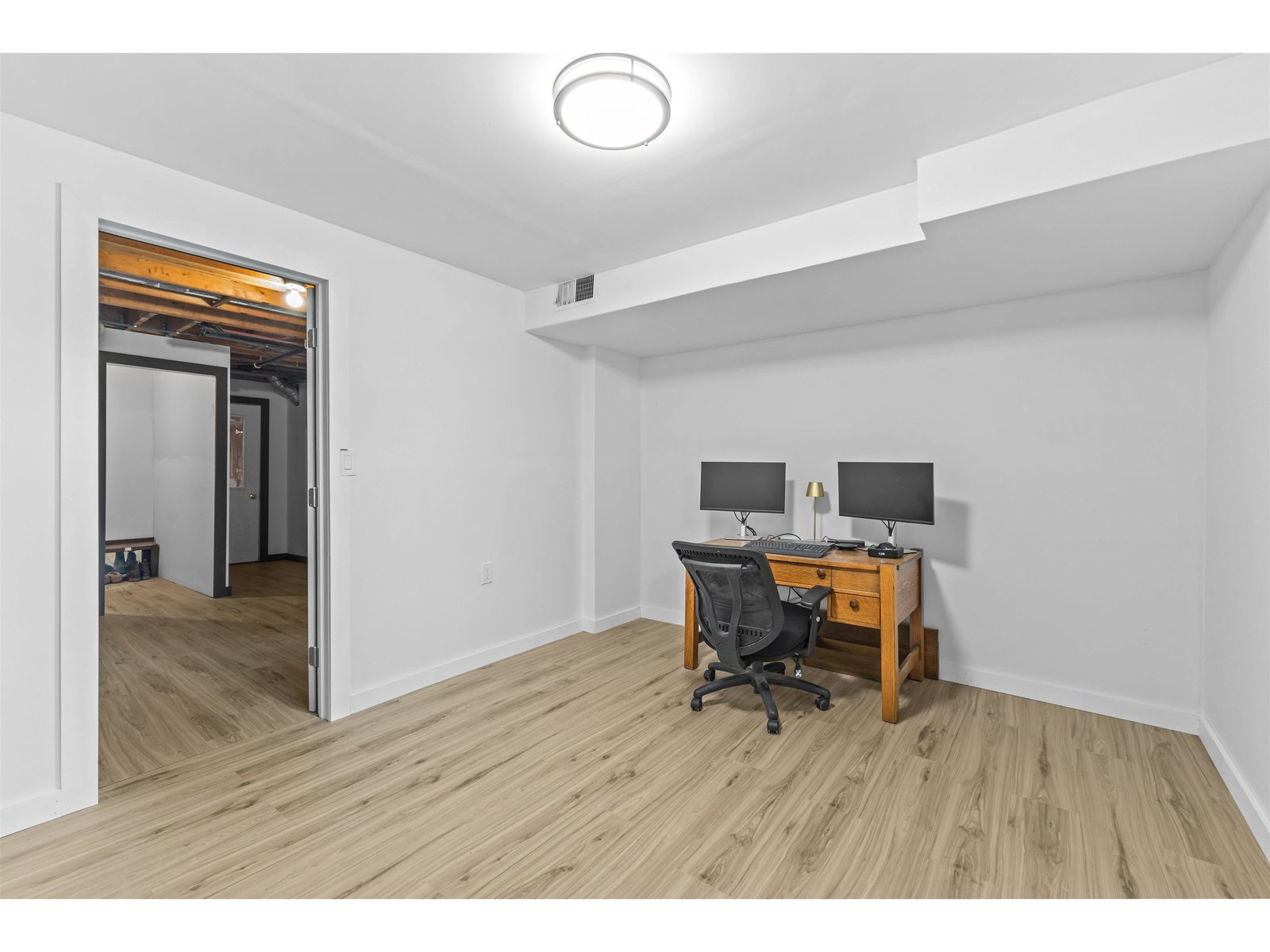 Finished, mixed use/ office area on the lower level.
