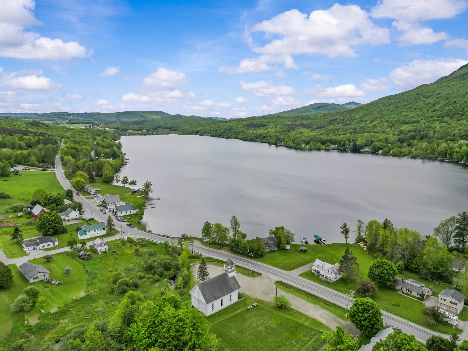 Aerial perspective of the subject property looking to the south.