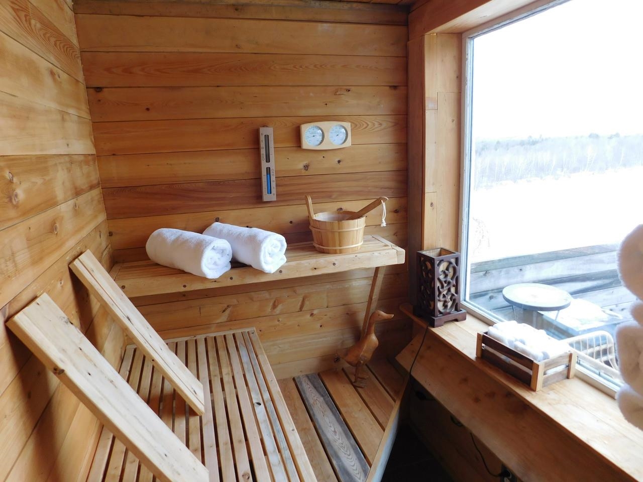 Huge Picture Window in Sauna
