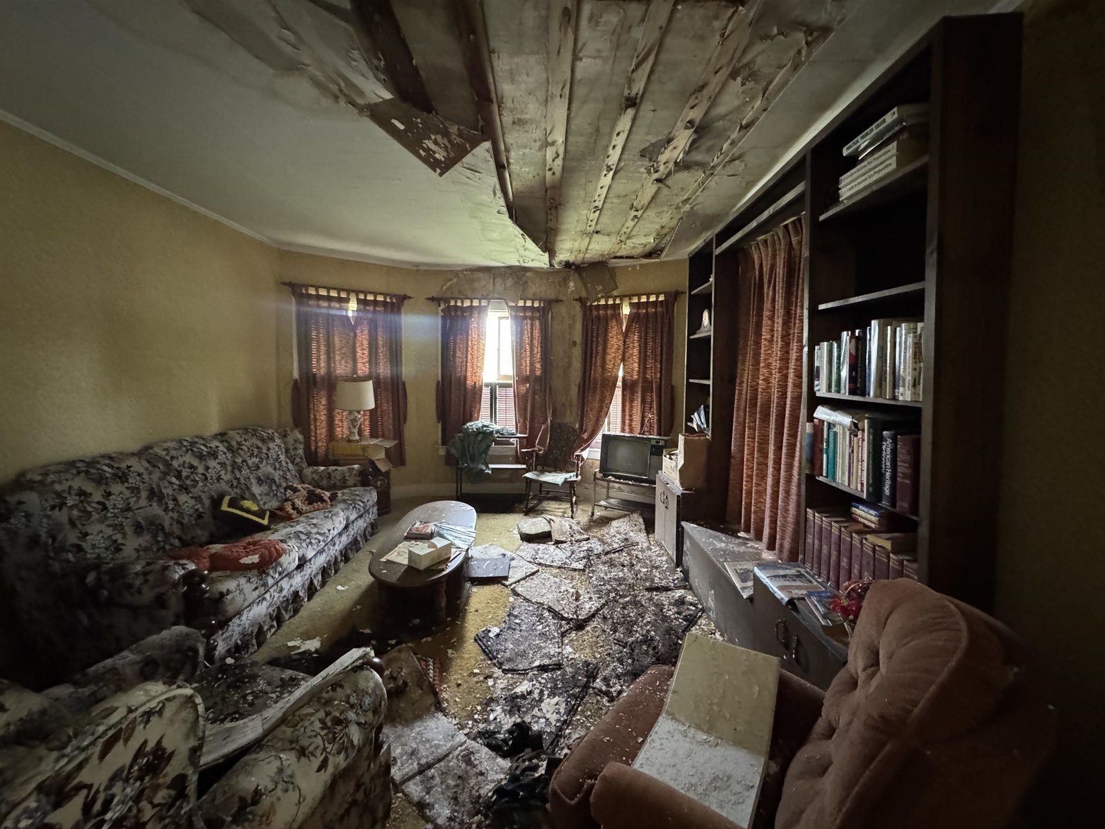 Living Room - DO NOT ENTER (floor may be unstable)