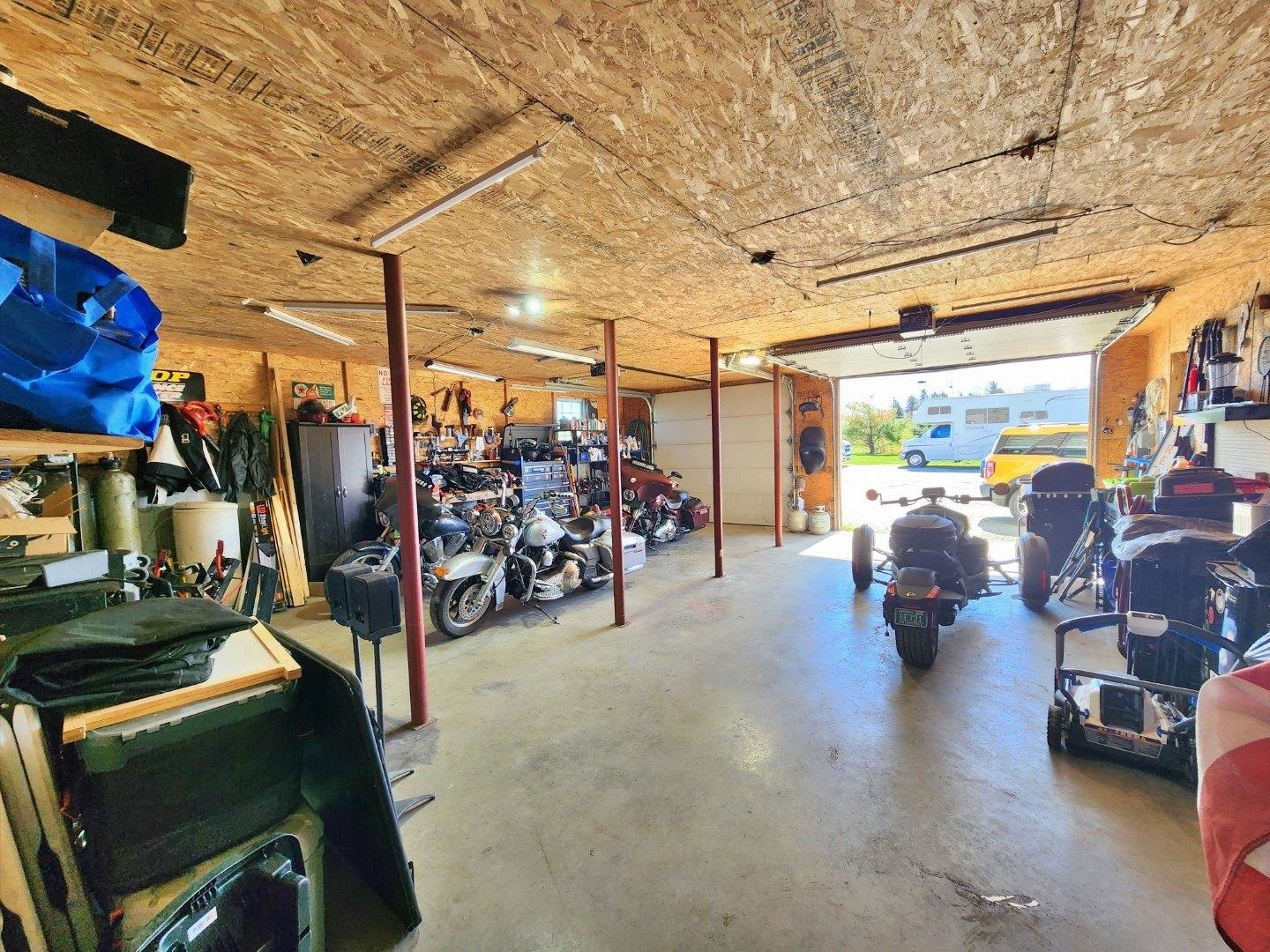 Oversized 2 stall garage with walkout