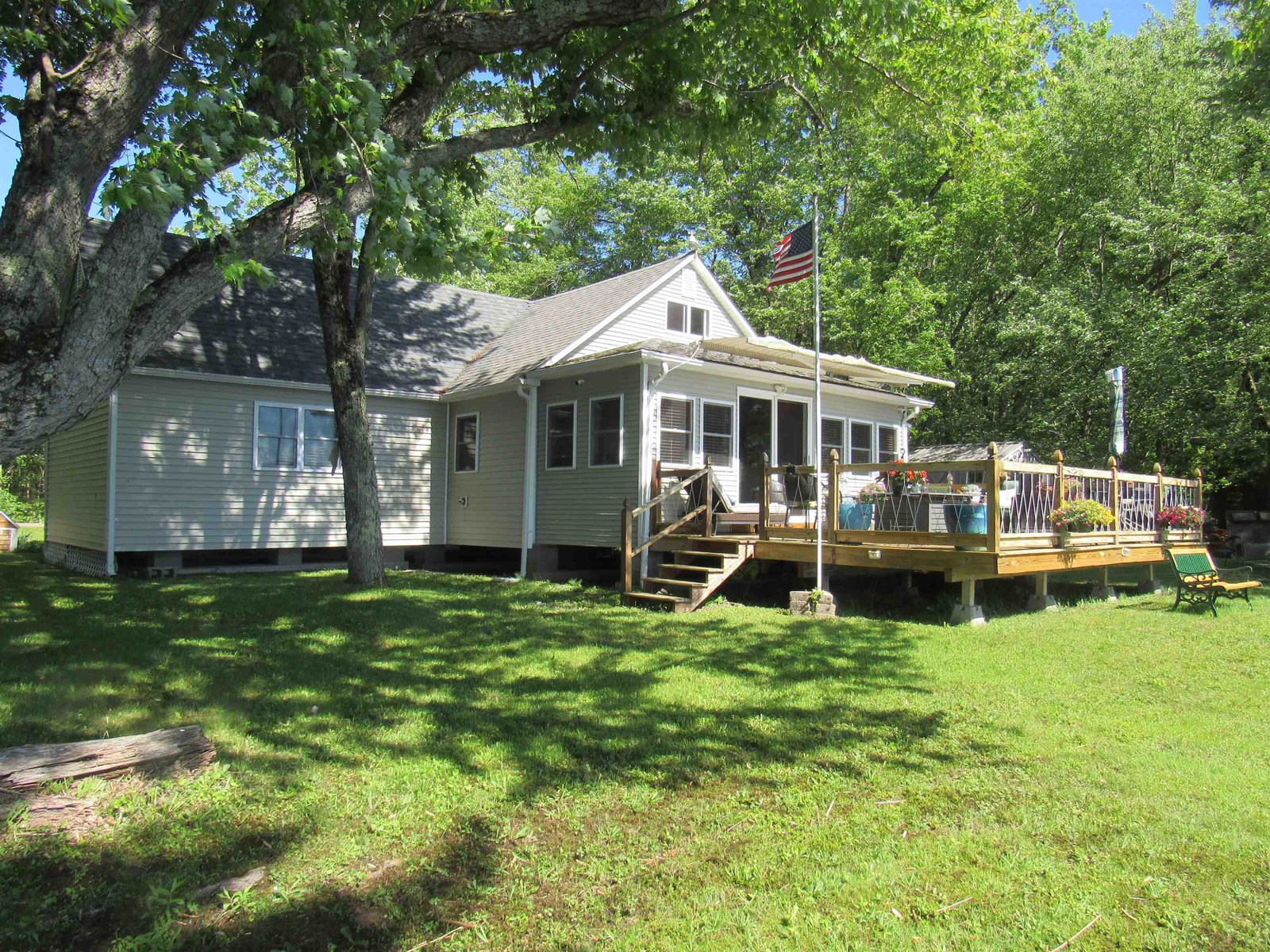 From the Lake Side Looking Back at the Deck and Cottage