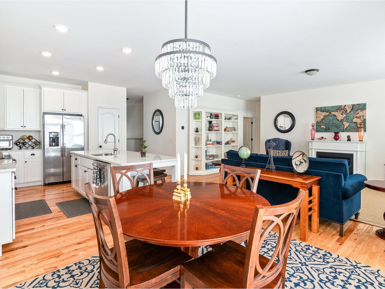Open dining, kitchen, & living