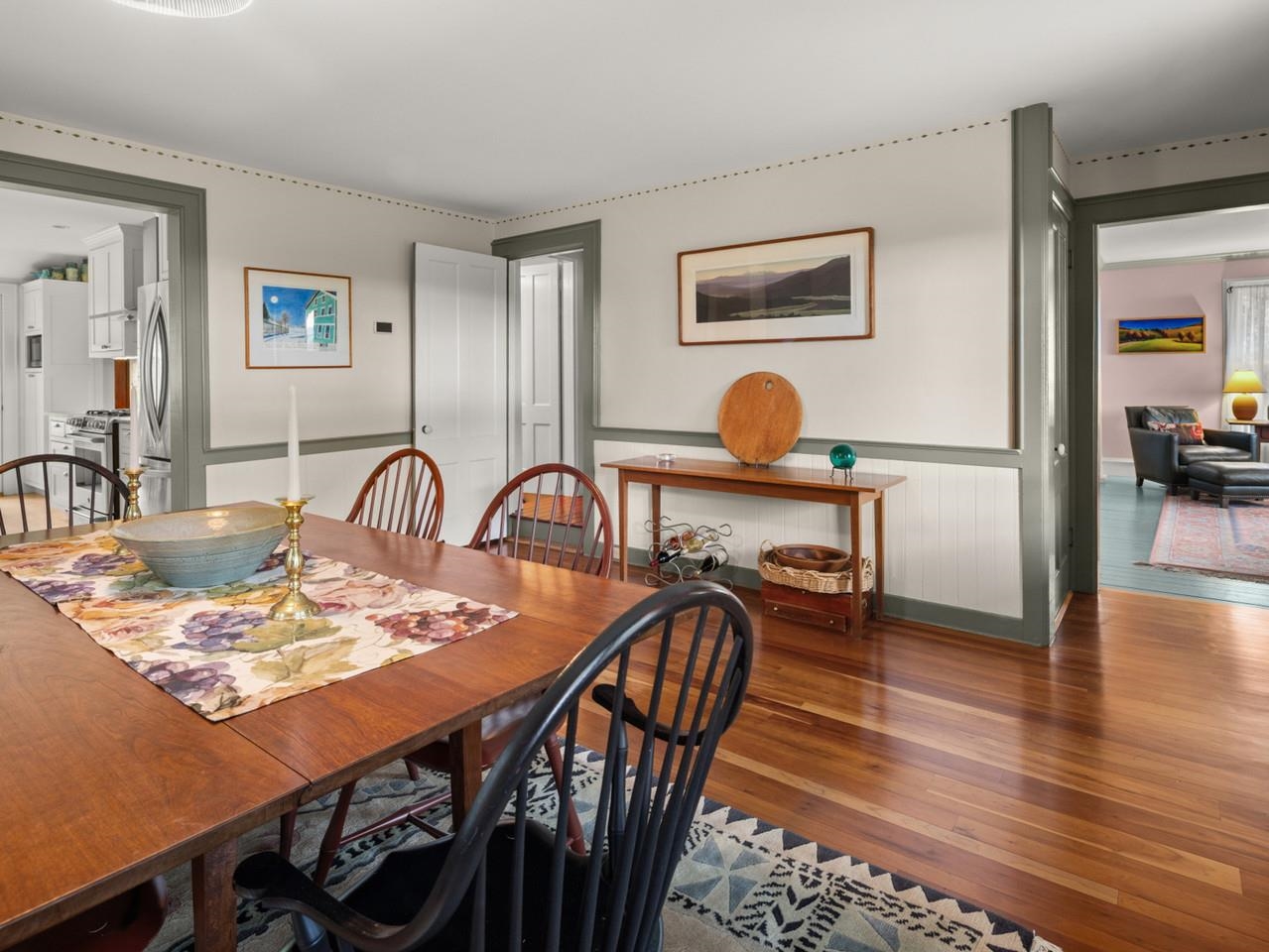 Rich cherry wood floors