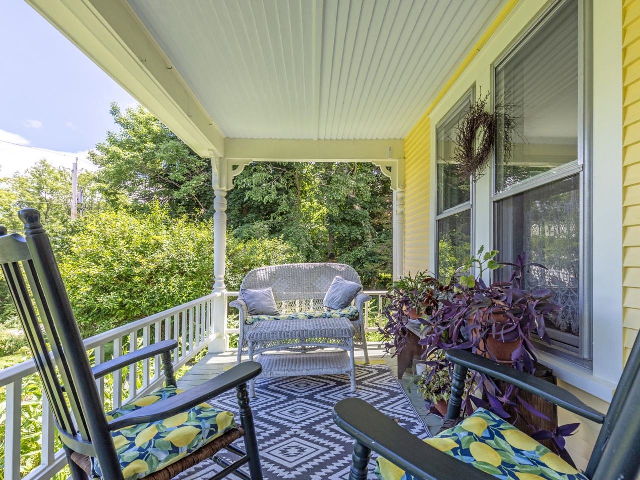 Inviting covered front porch