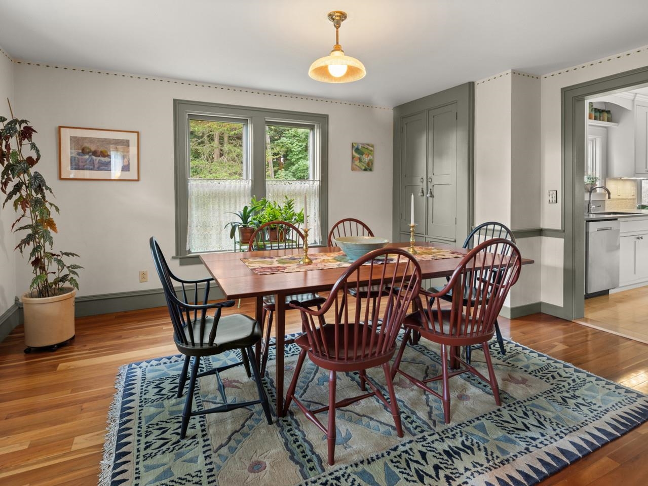 Dining room w/ cherry floors