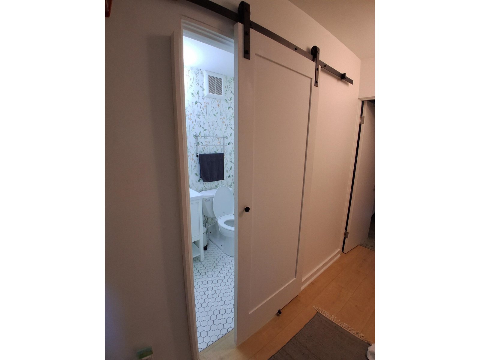 Barn Door to Bathroom