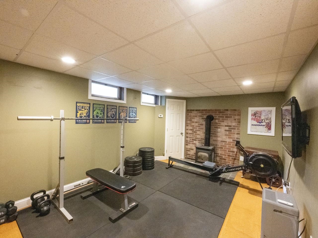 Gas stove warms rec room