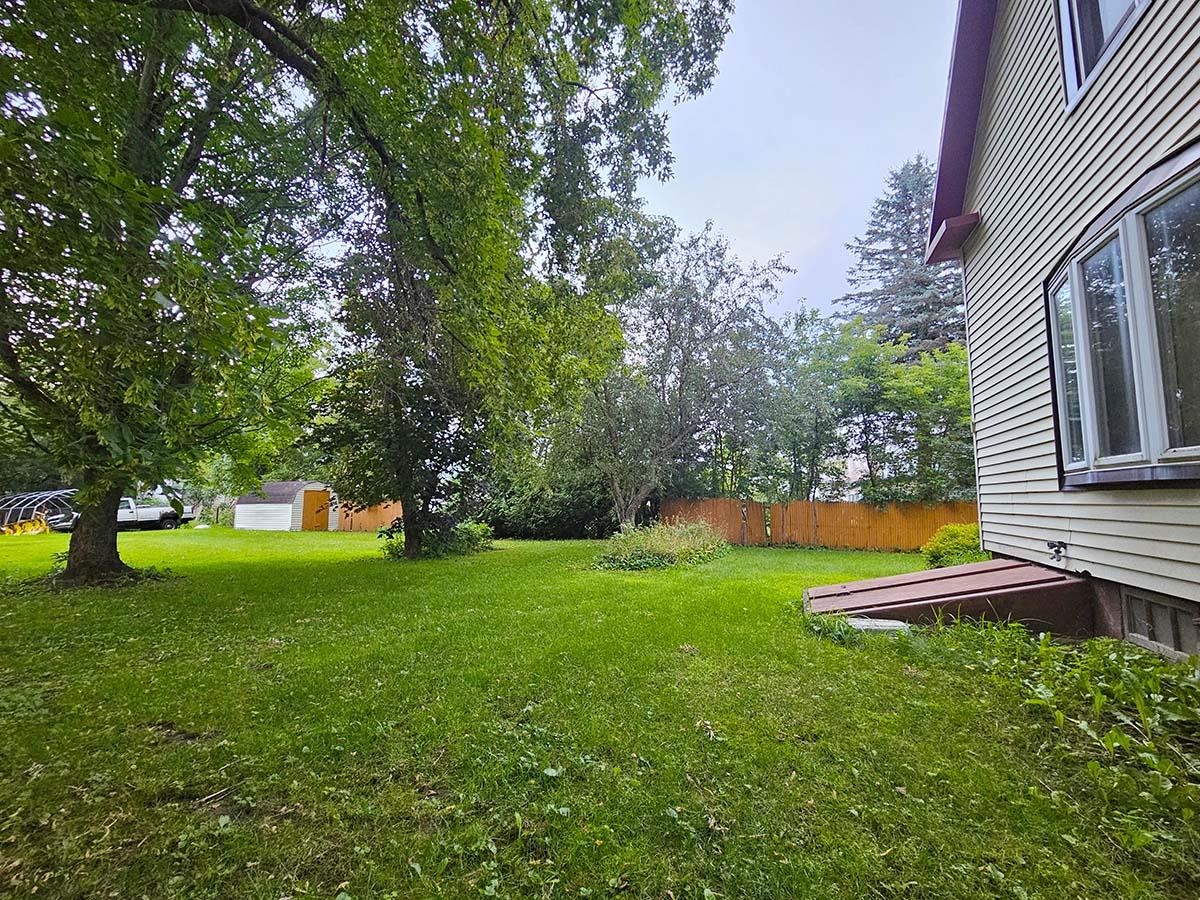 Backyard with Walkup Basement Entry