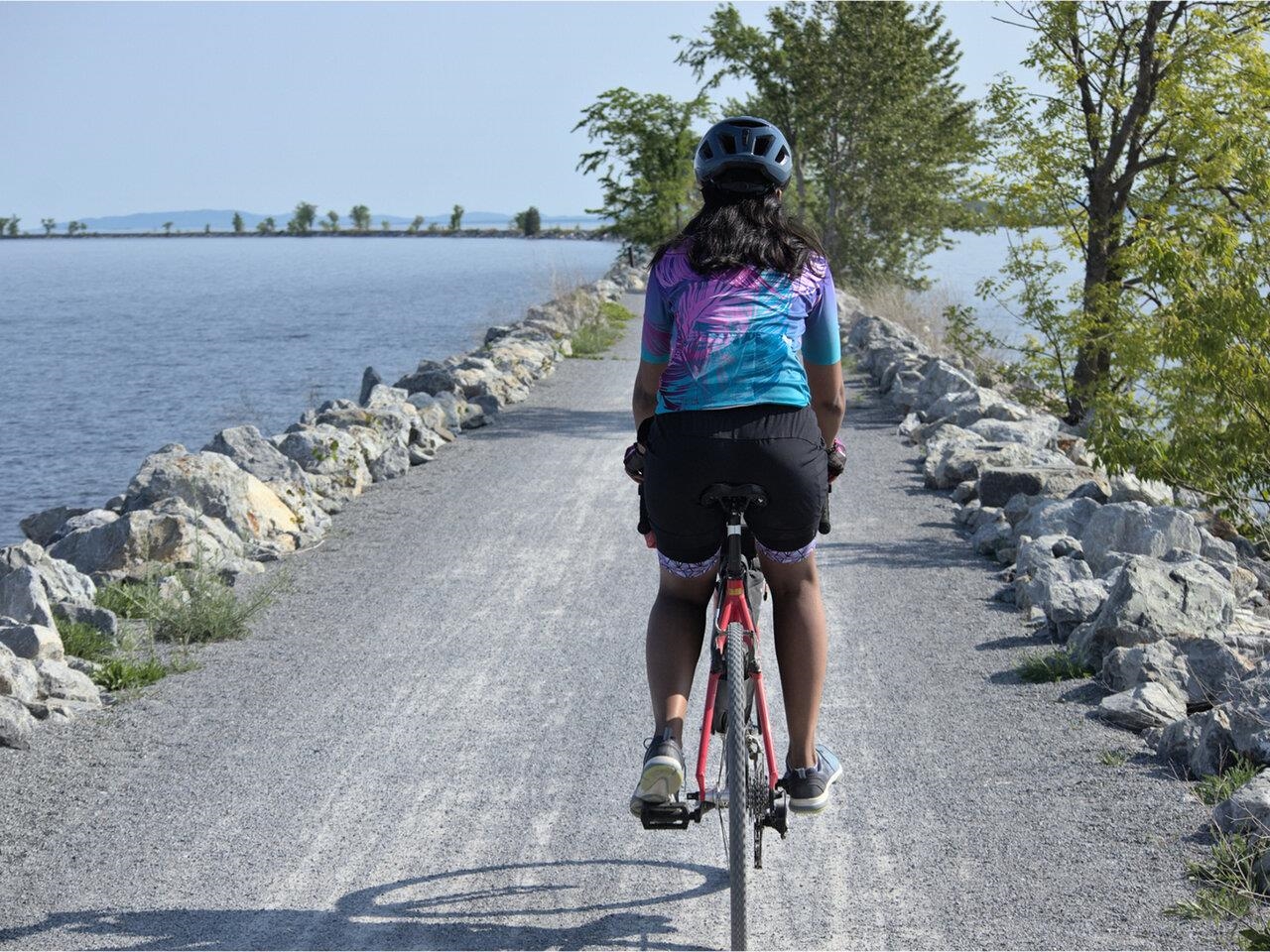 Biking on Lake Champlain