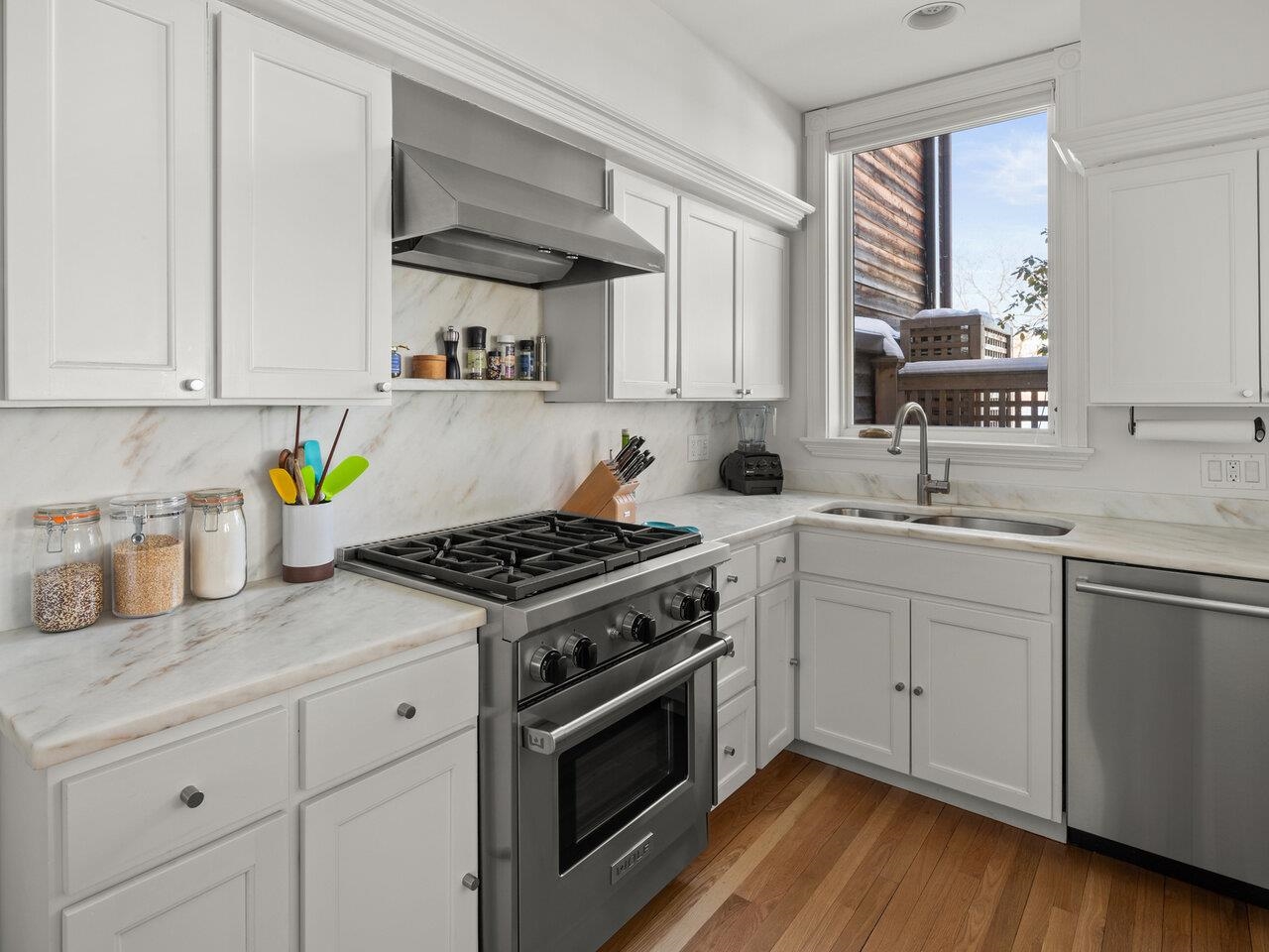 Kitchen view to living