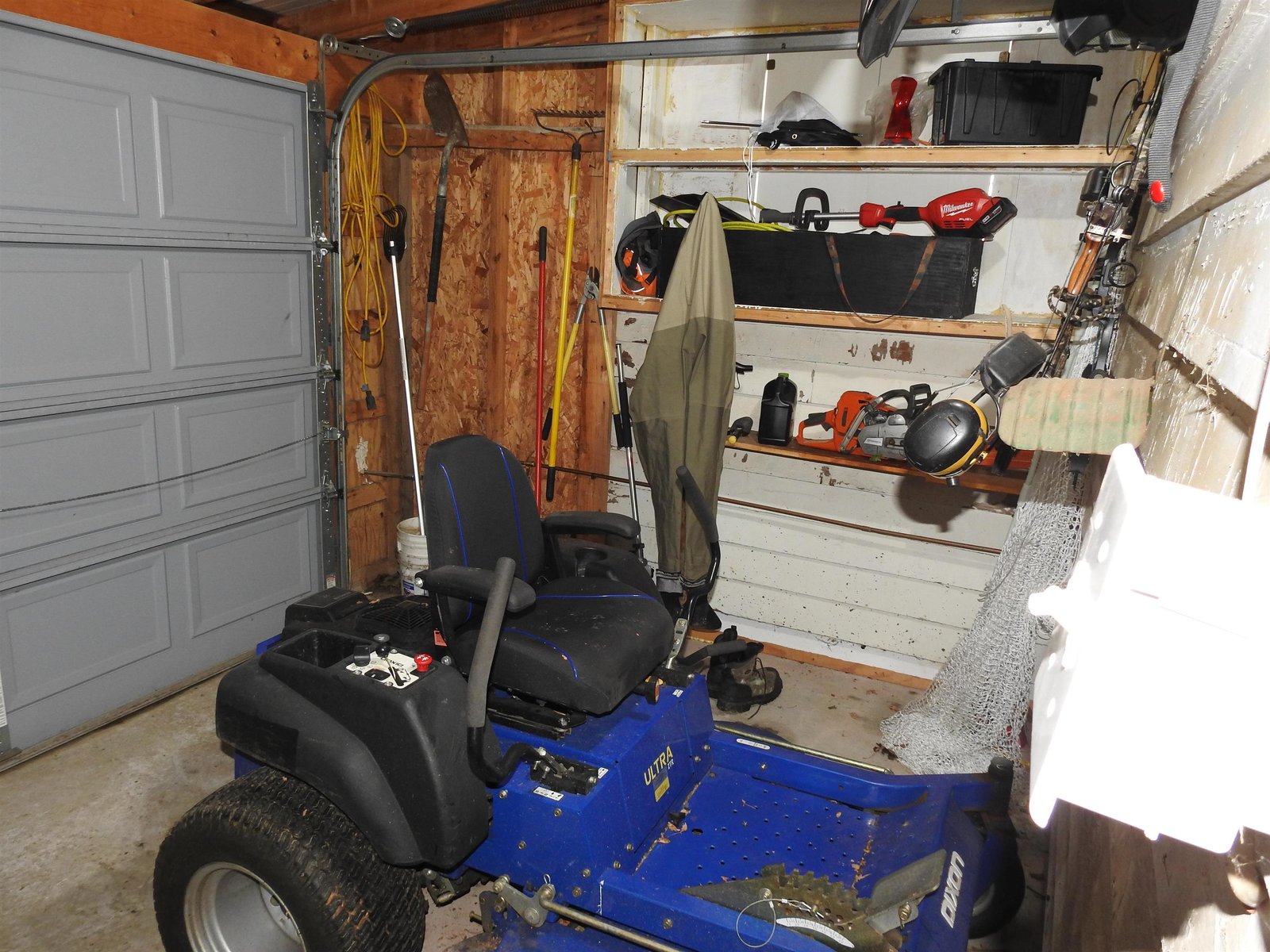 Utility shed interior with plenty of storage
