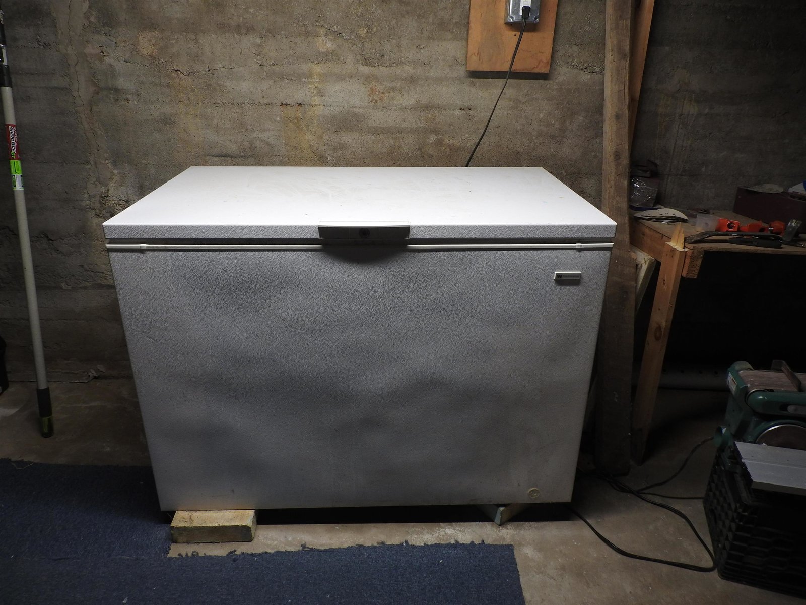 Chest freezer in basement