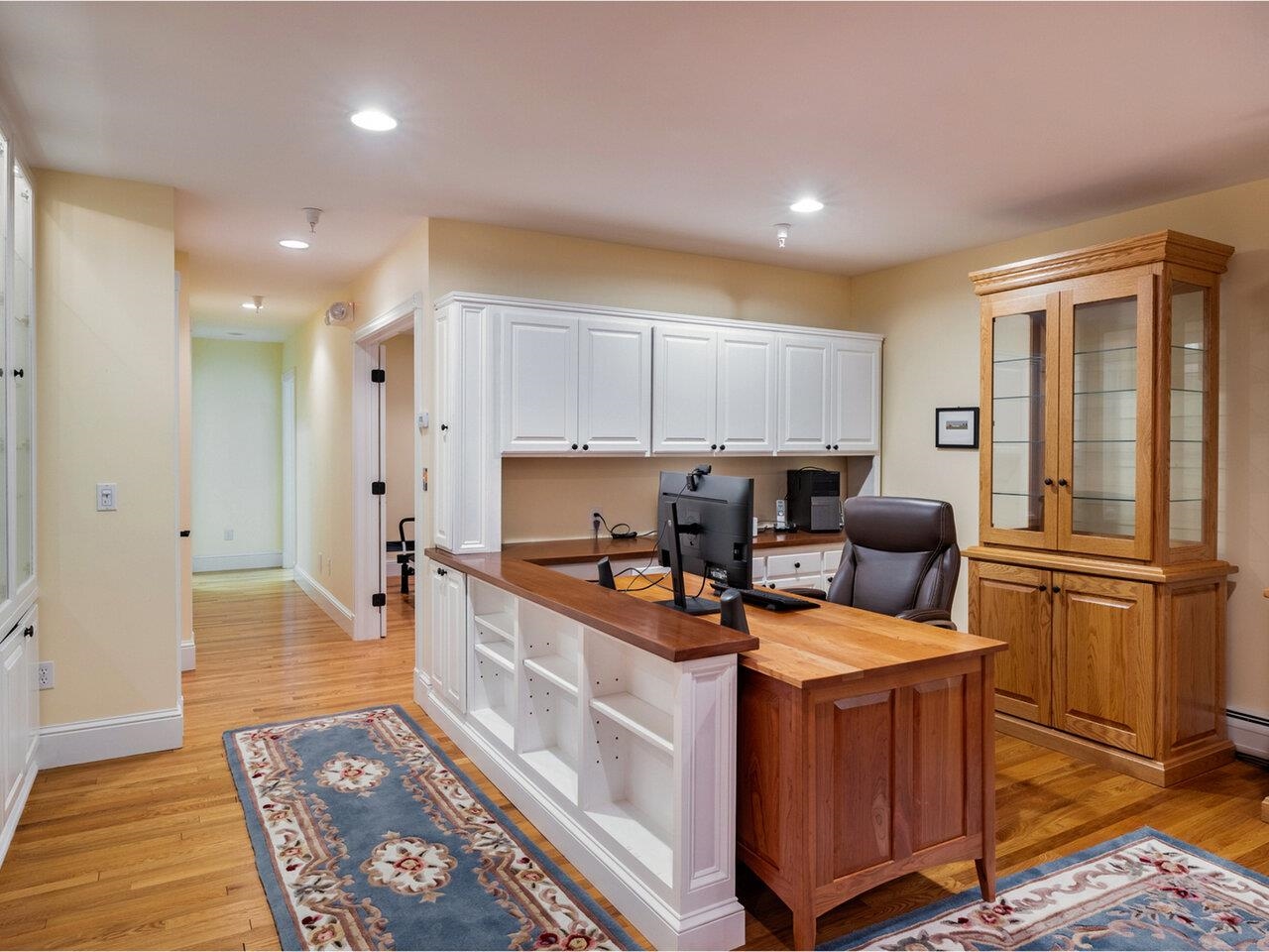 Office alcove in basement