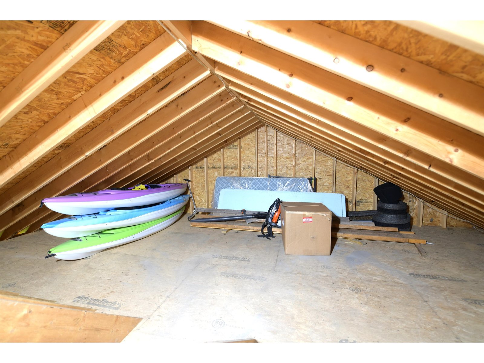 Above 2 car section of garage