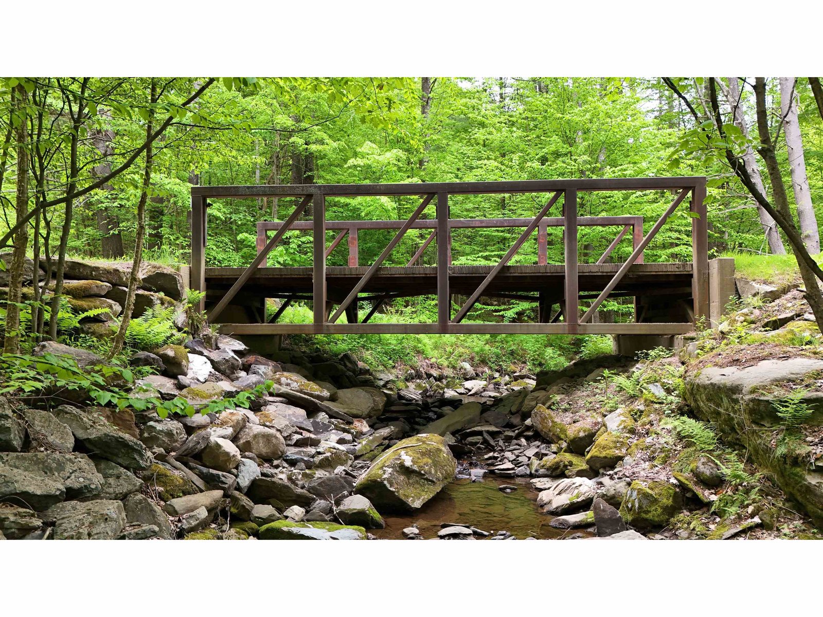 Driveway entry showing bridge