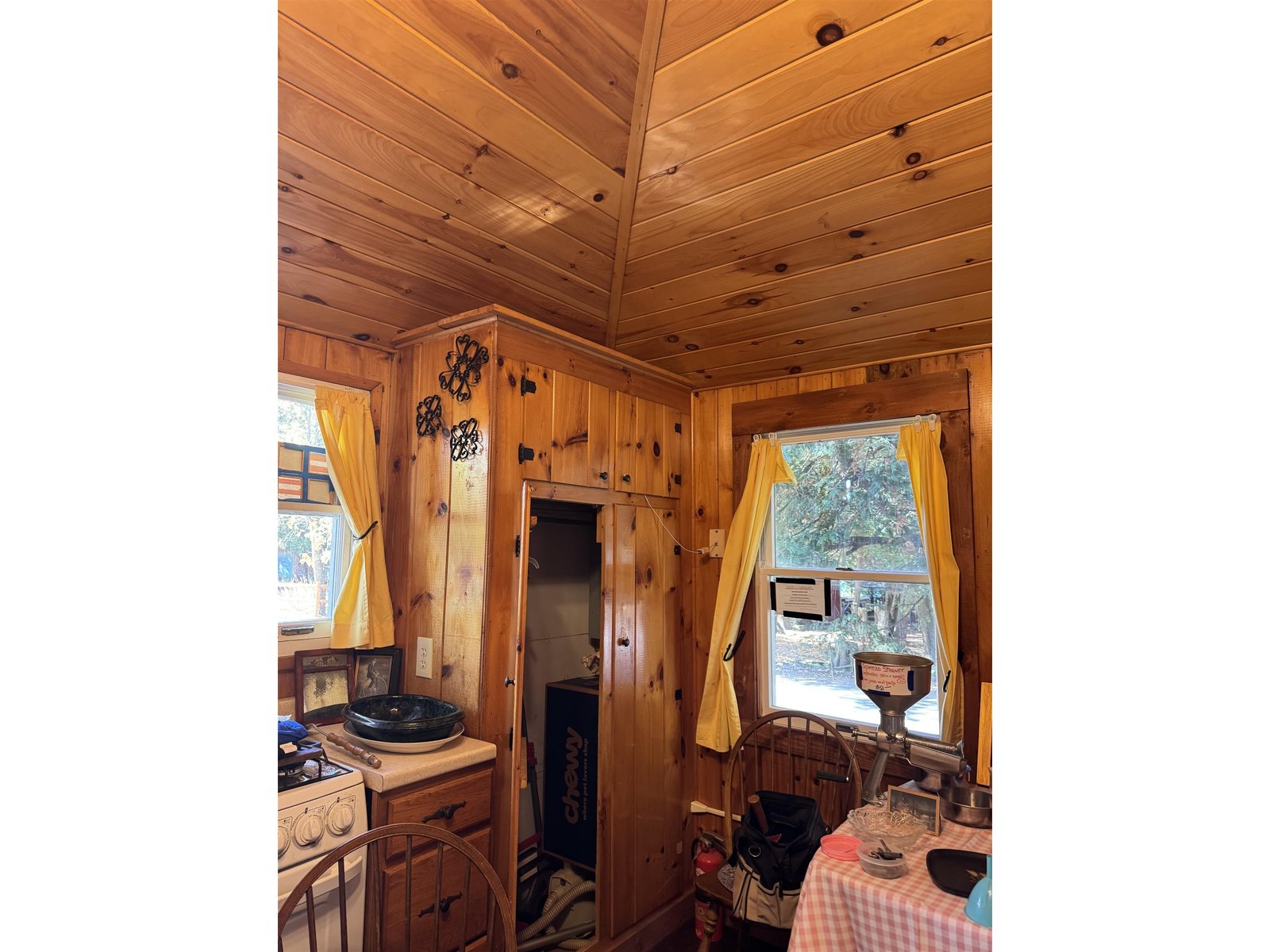 Nice wood interior ! Kitchen / Dining room .