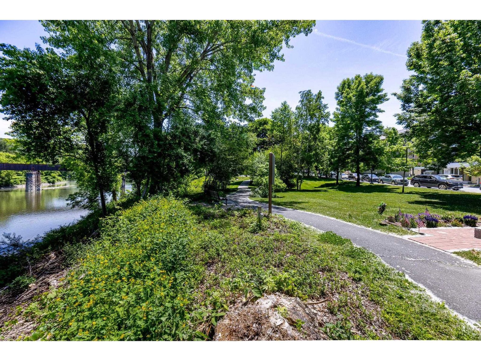 Park that sits by the White River across from the condo
