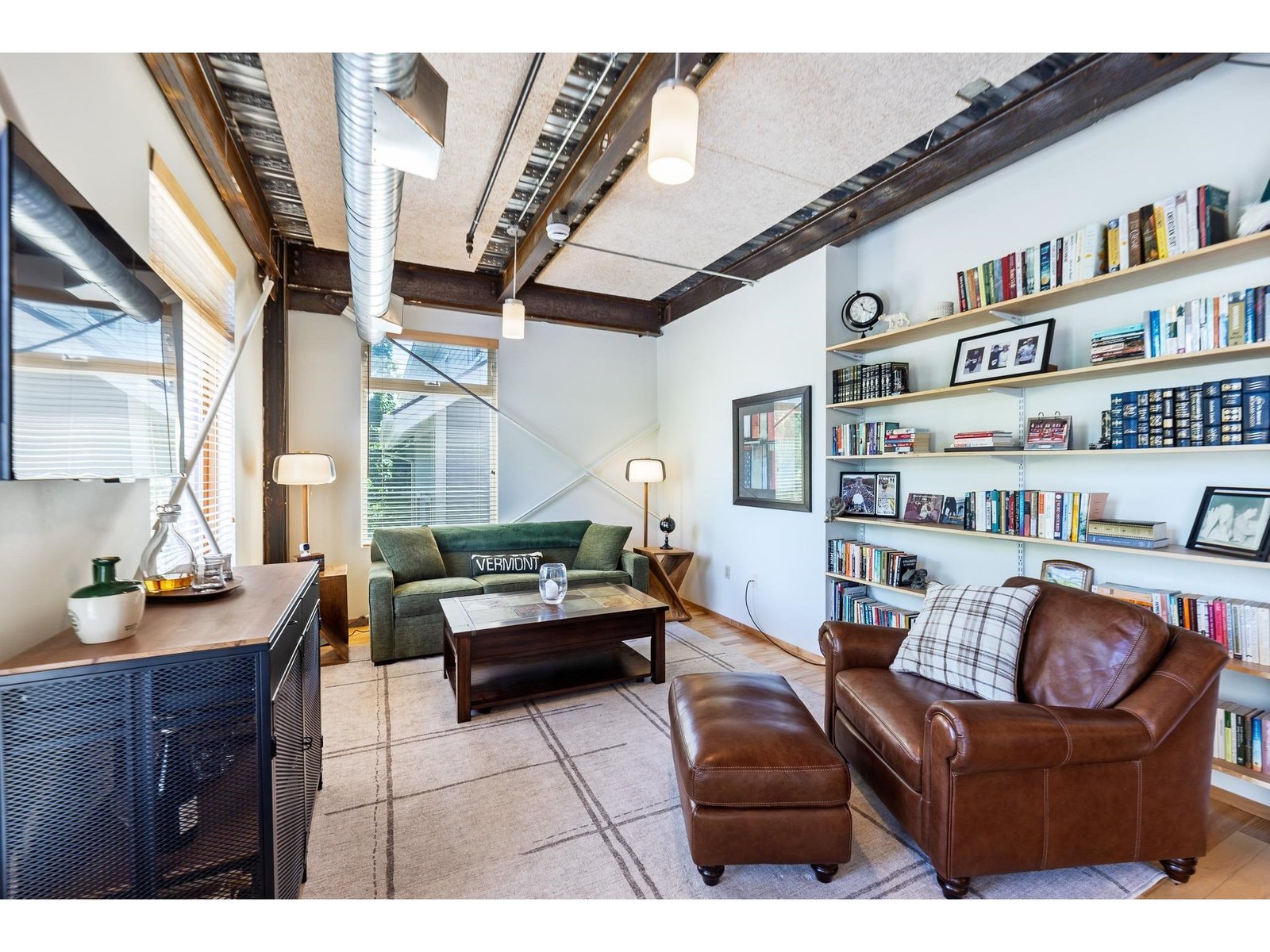 Built-in bookcases in the living room